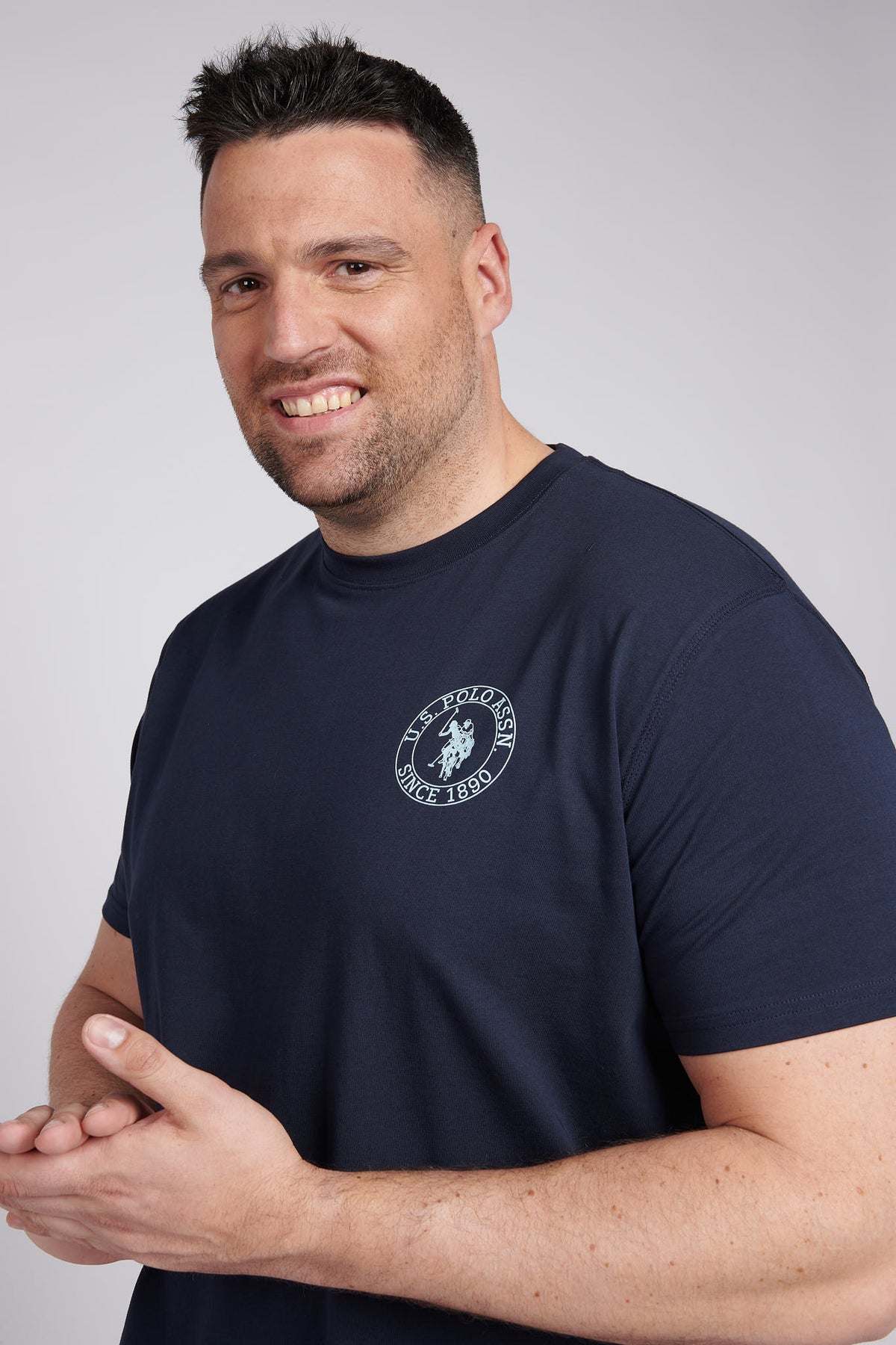 Mens Big & Tall Circle Print T-Shirt in Dark Sapphire Navy