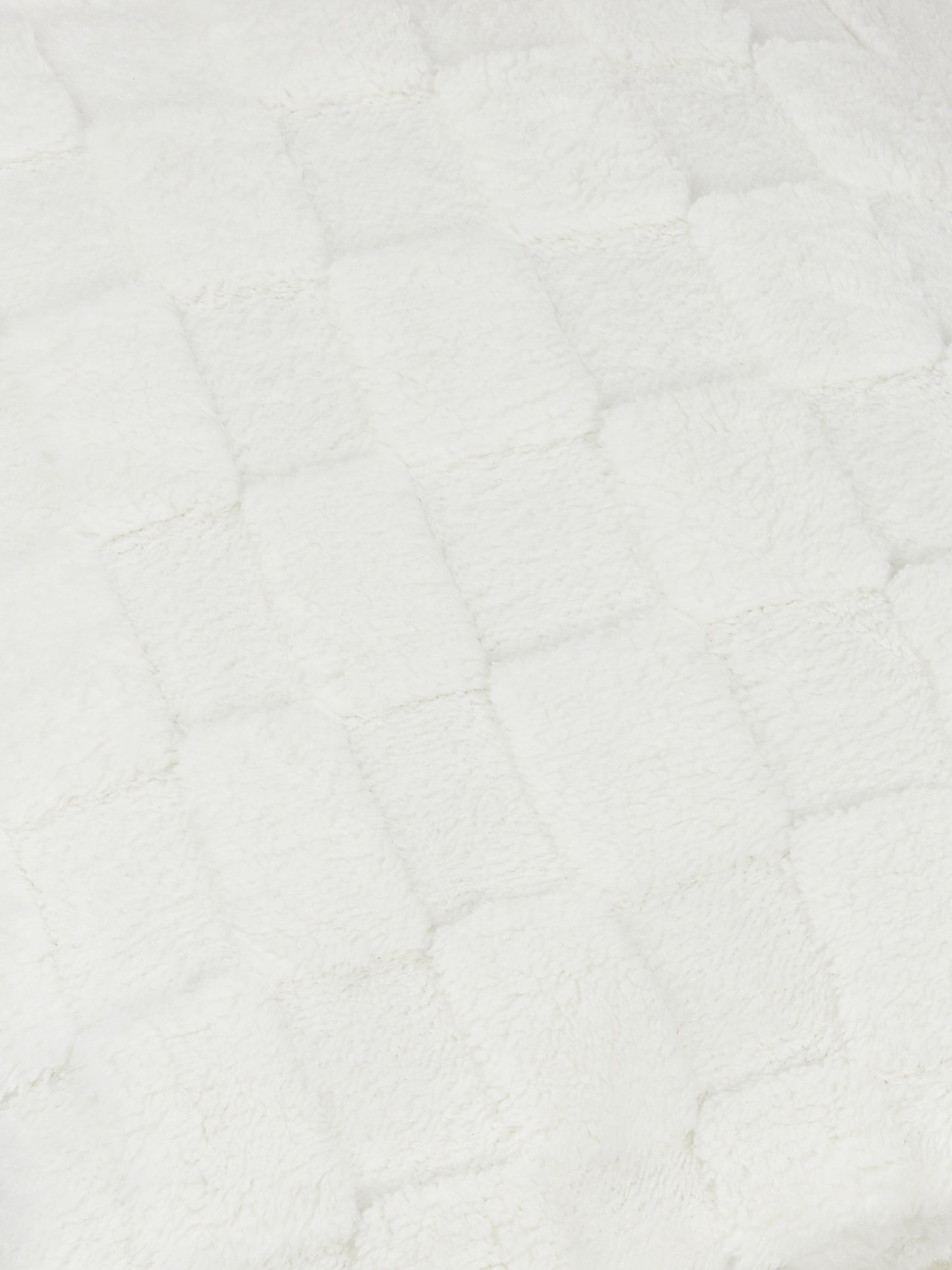 Plush Jacquard Throw & Cushion Set in Bright White