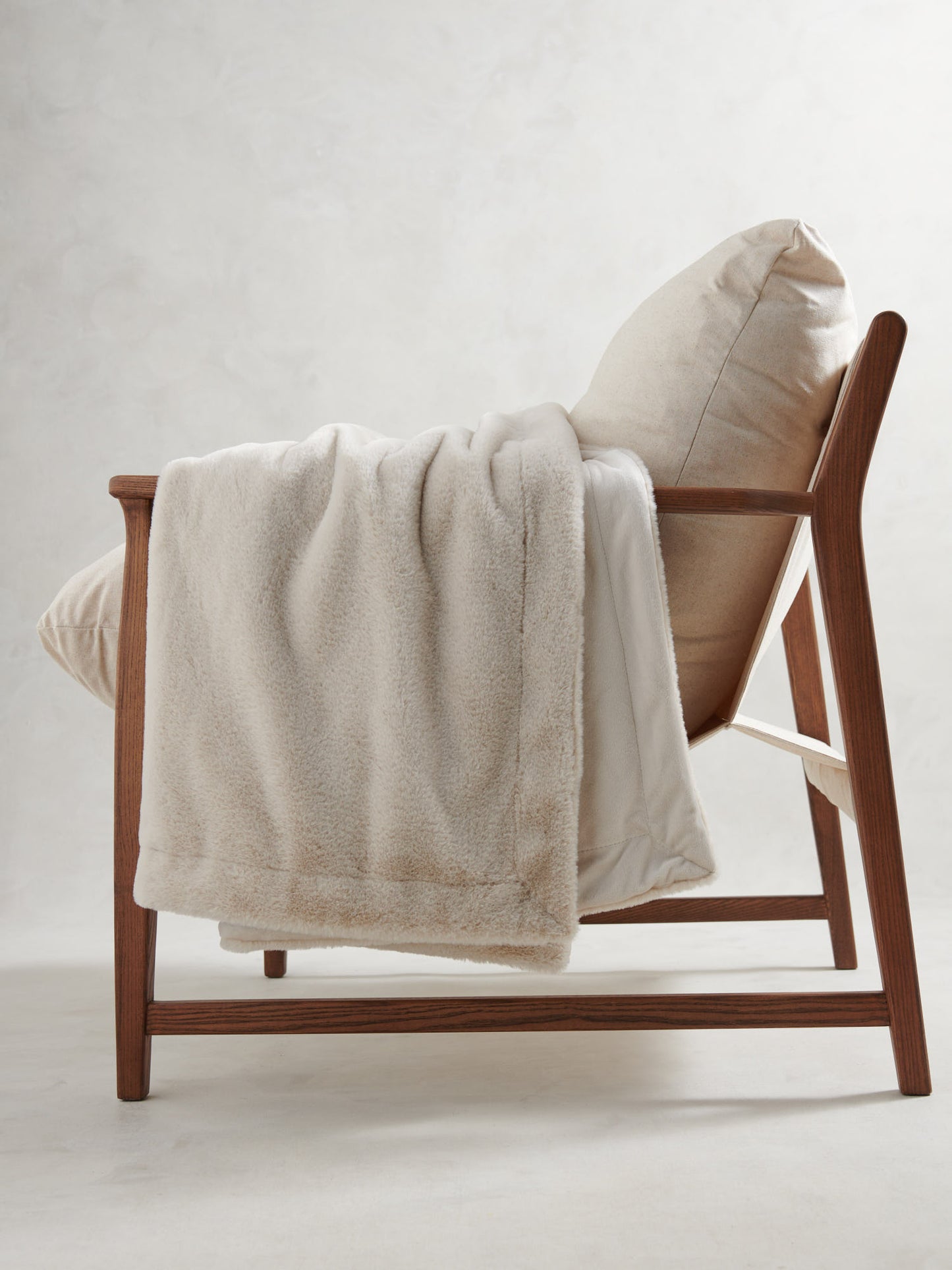 Premium Fur-Style Throw Silver Birch