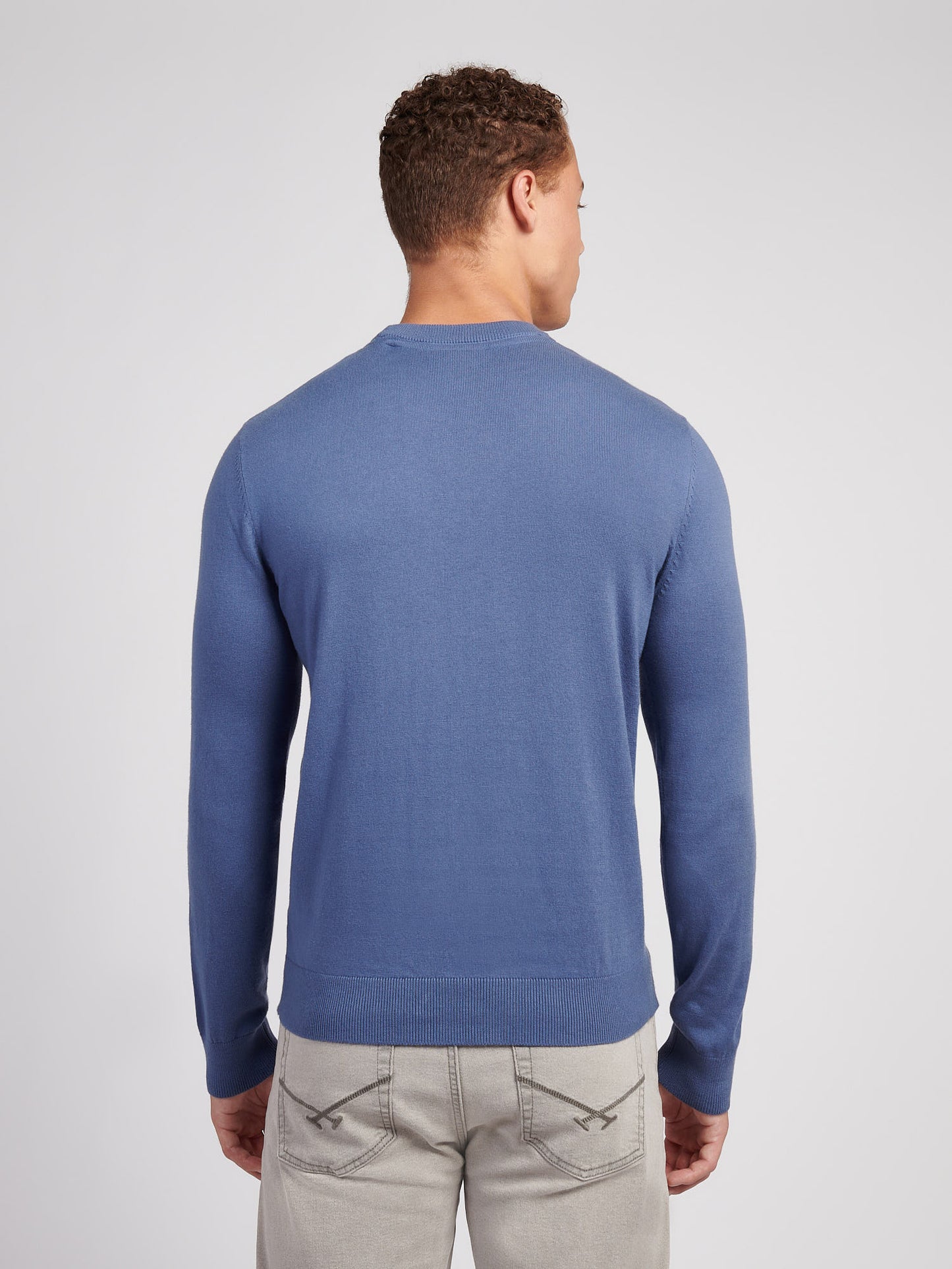 Mens Cotton Crewneck in Vintage Indigo