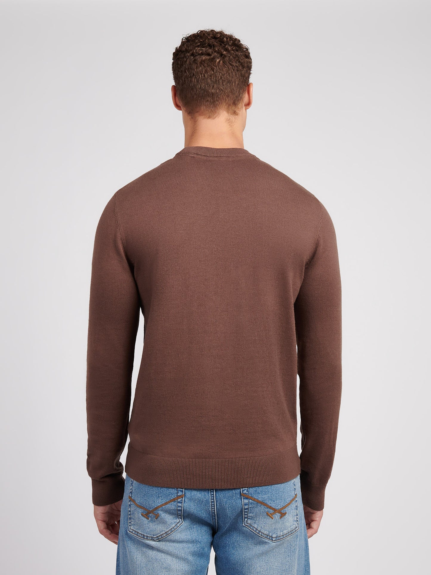 Mens Cotton Crewneck in Chocolate Martini