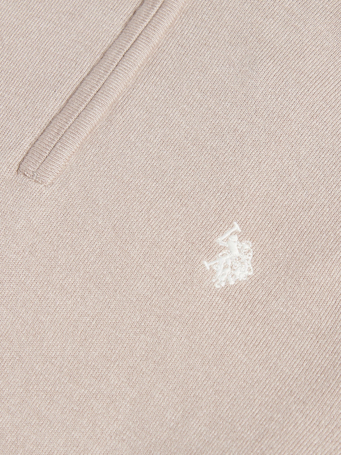 Mens Cotton Funnel Neck 1/4 Zip Knit in Atmosphere