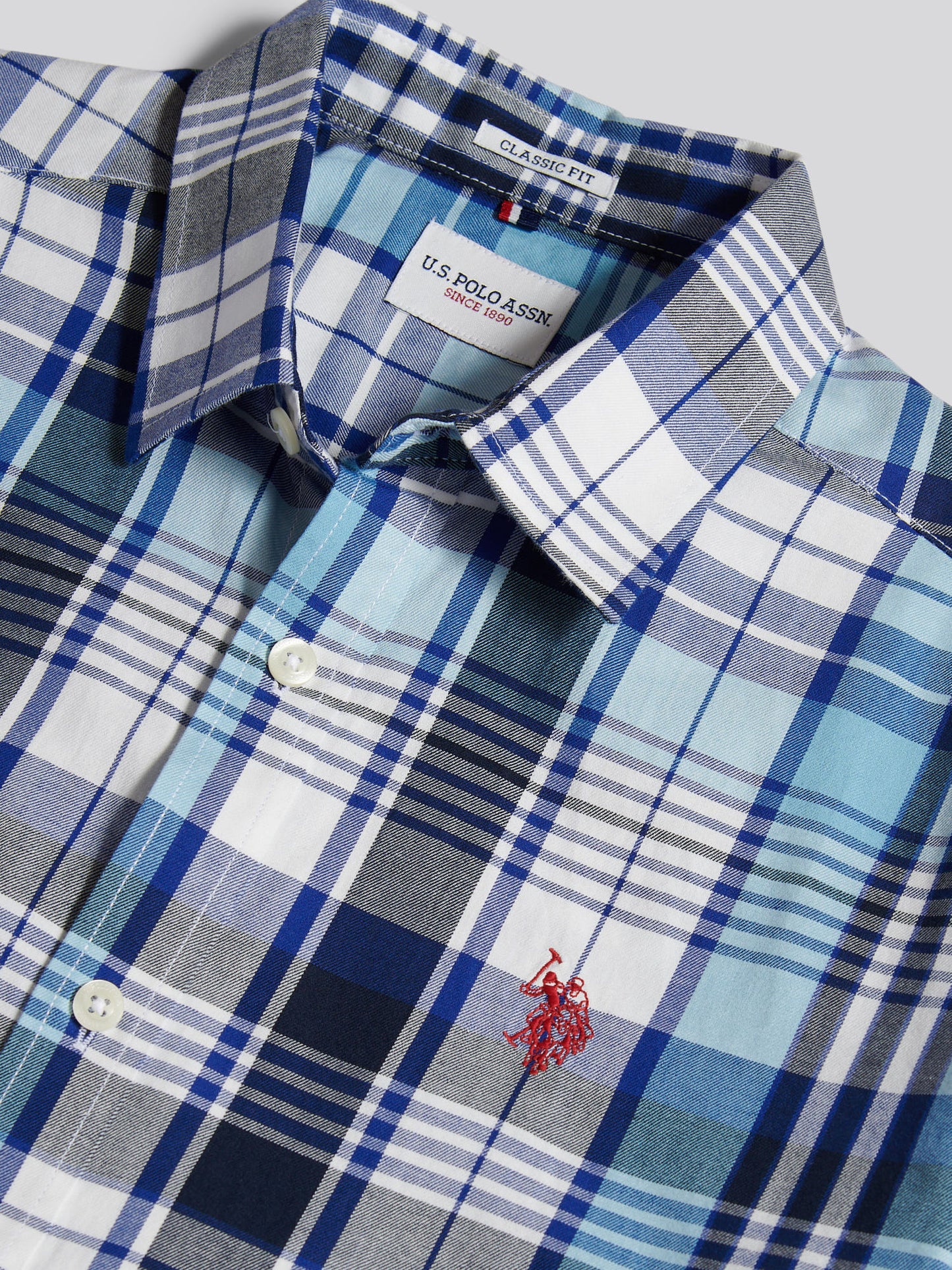 Mens Summer Madras Check Short Sleeve Shirt Riviera