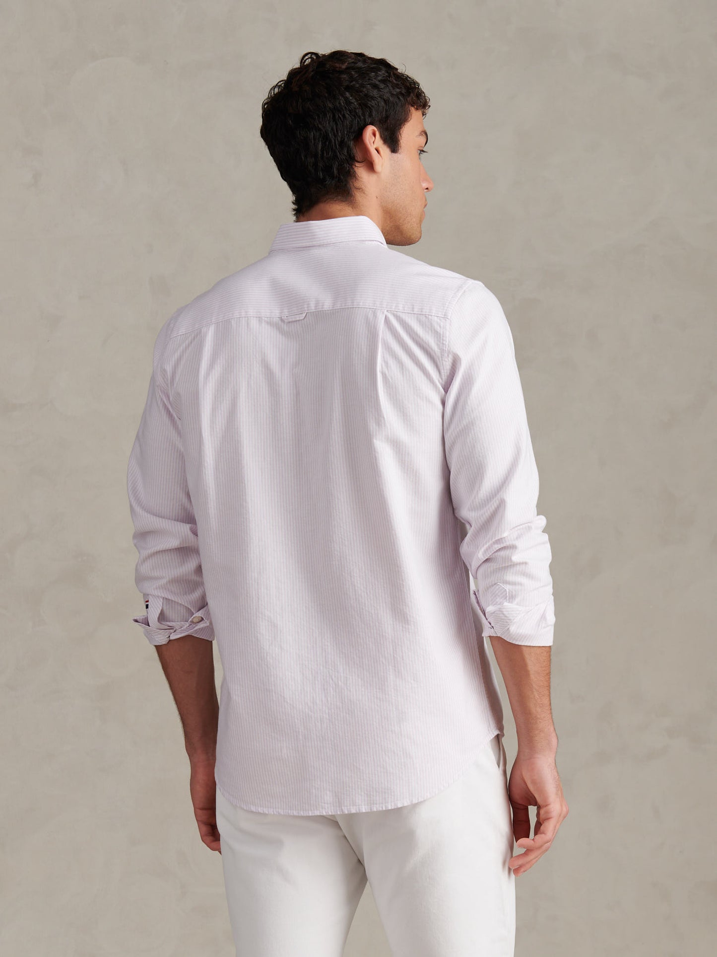 Mens Oxford Stripe Shirt in Lilac Breeze