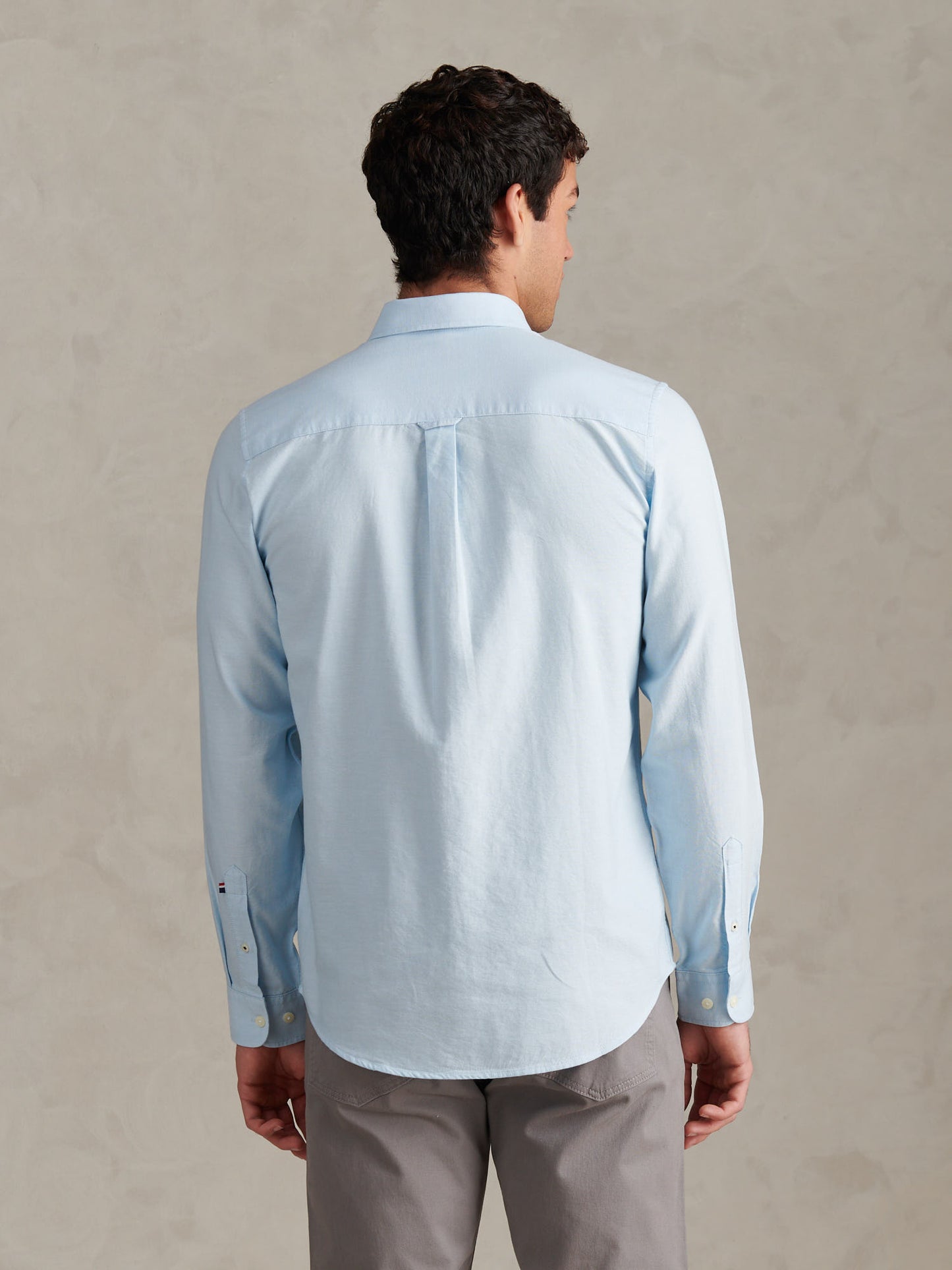 Mens Peached Oxford Shirt in Ice Blue