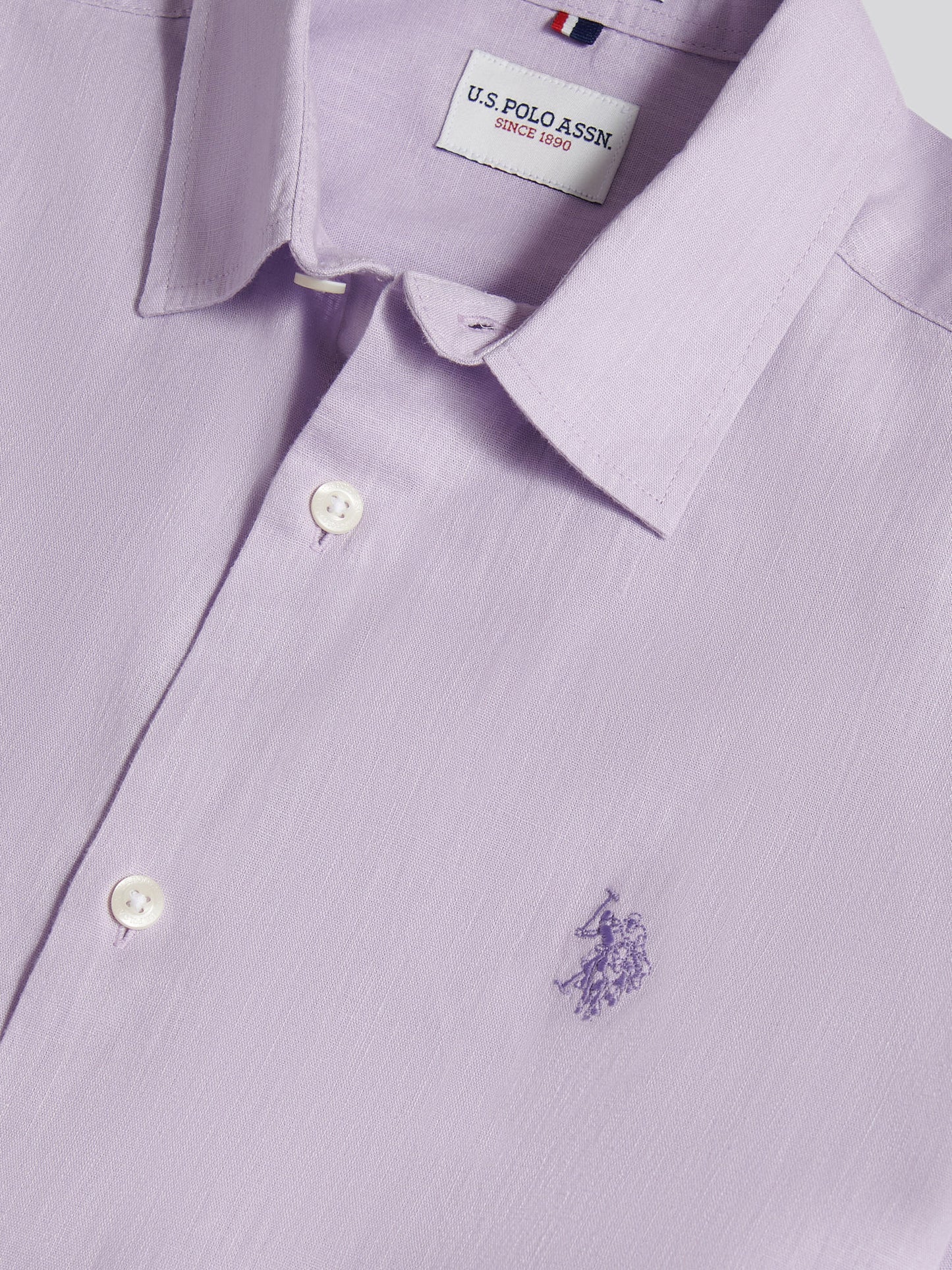 Mens Linen Blend Shirt Pastel Lilac