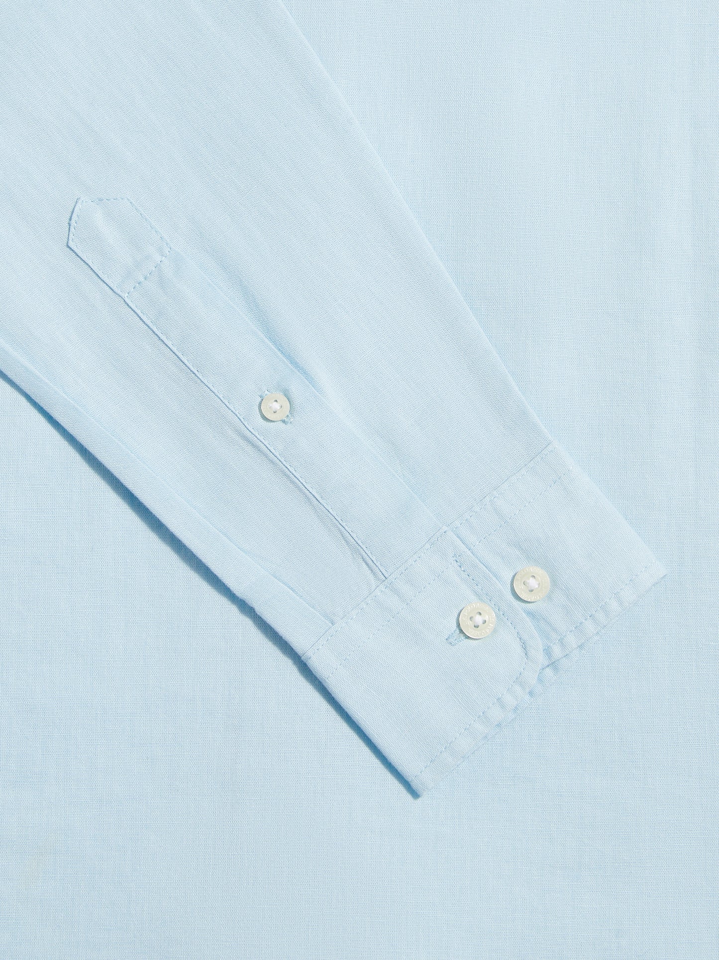 Mens Linen Blend Shirt Cool Blue
