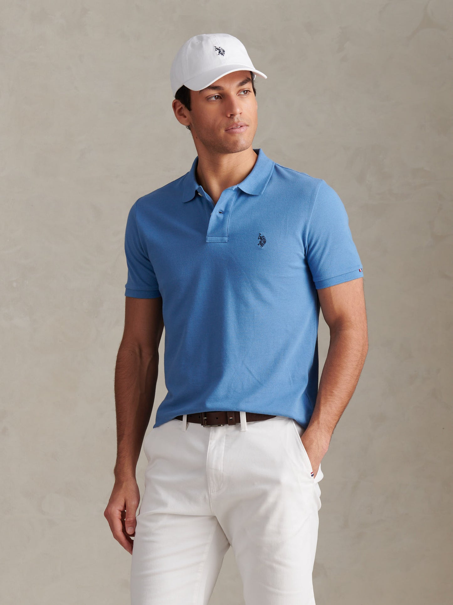 Mens Double Horsemen Polo Shirt in Riviera