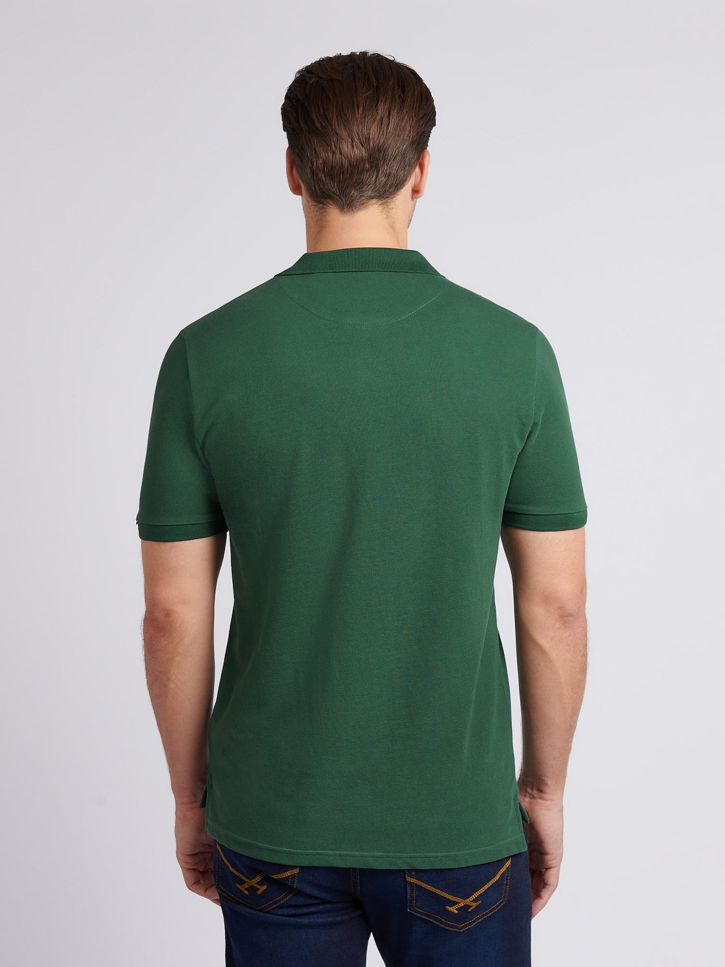 Mens Double Horsemen Polo Shirt in Pineneedle