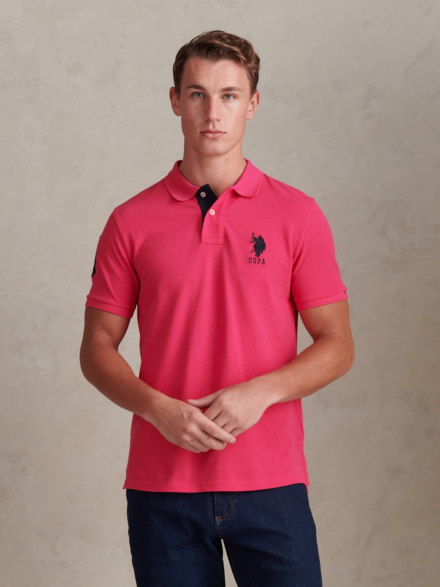 Mens Player 3 Polo Shirt Raspberry Sorbet – U.S. Polo Assn. UK