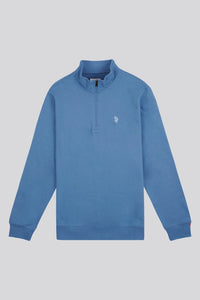 Mens Classic Fit 1/4 Zip Sweatshirt in Blue Horizon