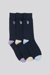 Mens Three Pack Smart Socks in Dark Sapphire Navy