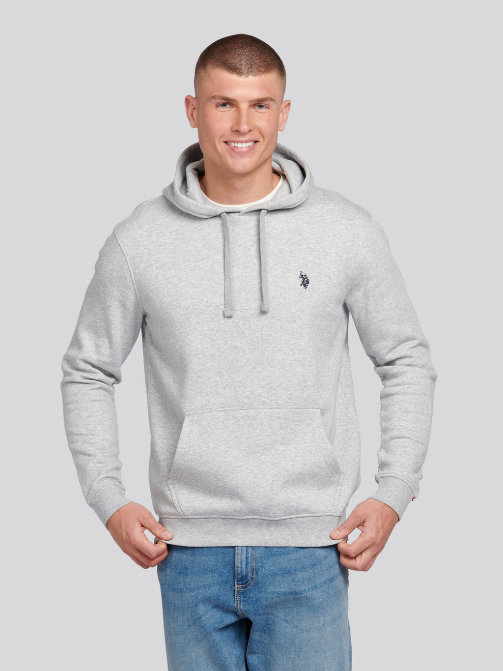 Mens Double Horsemen Interlock Zip Hoodie Dark Sapphire Navy