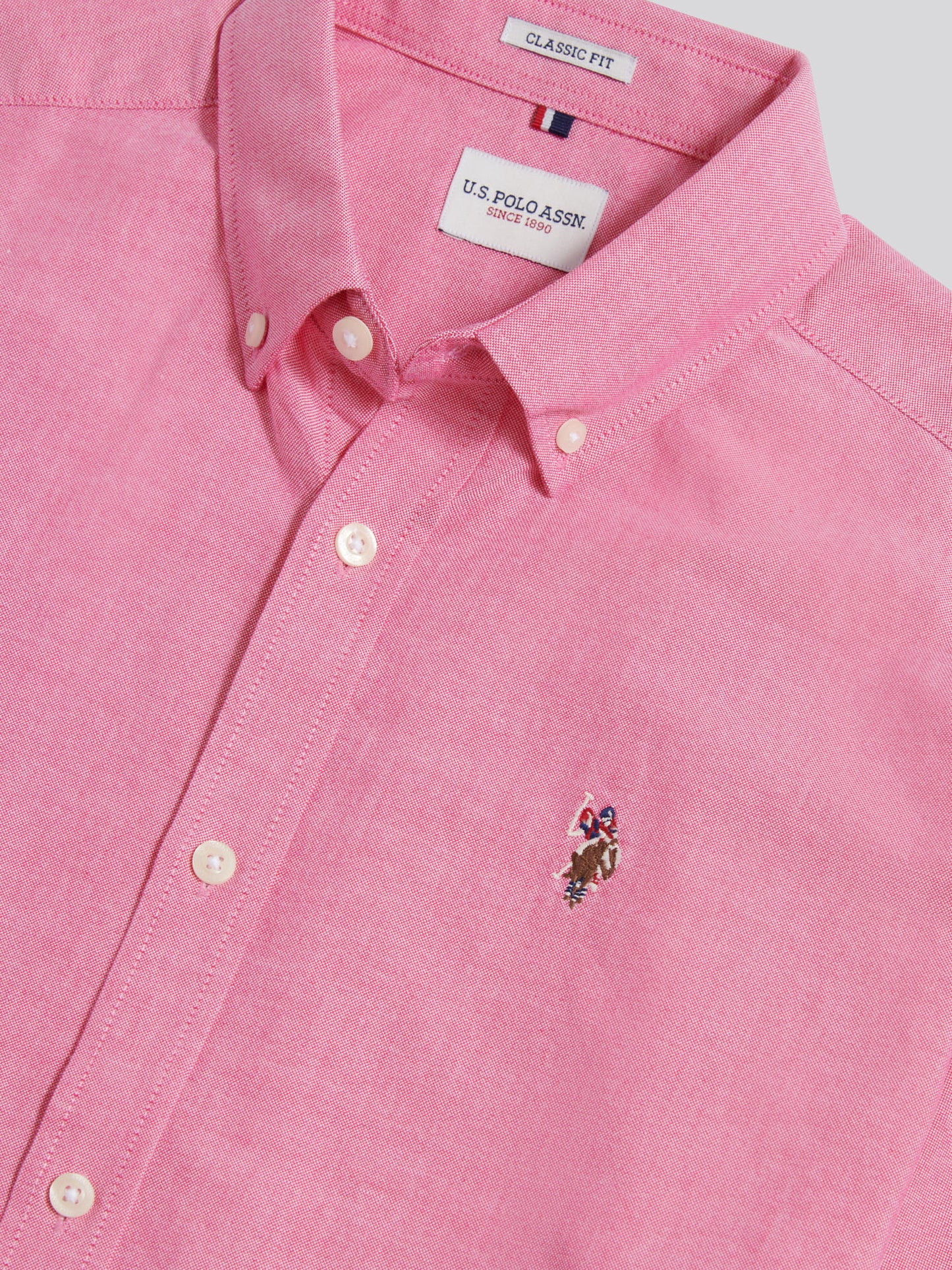 Mens Short Sleeve Oxford Shirt Chateau Rose