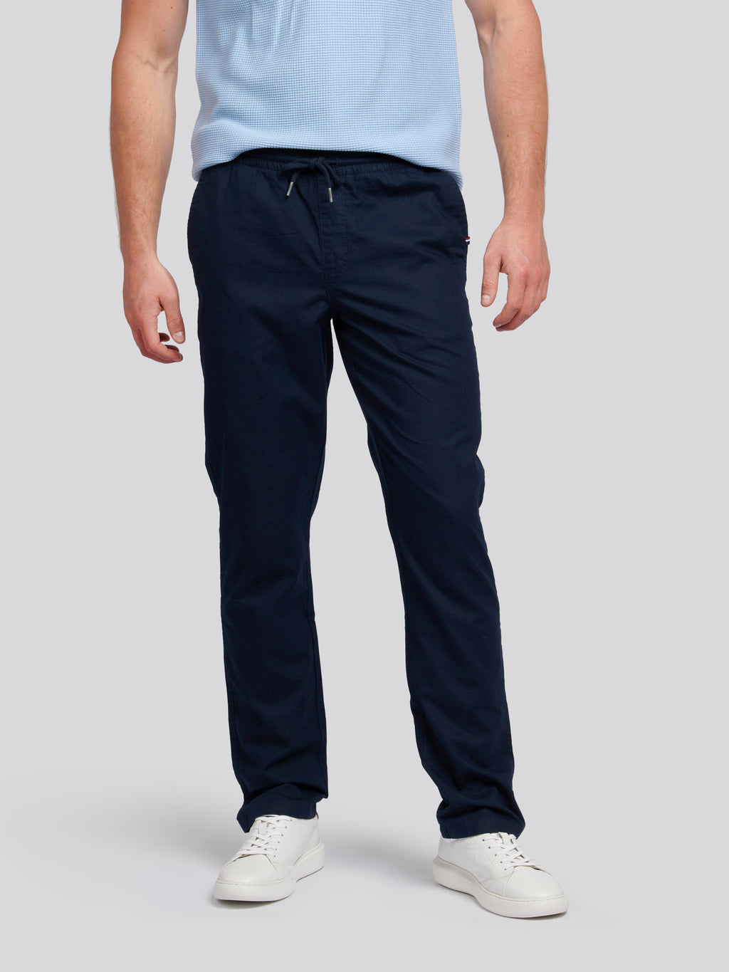 U.S. Polo Assn. Mens Linen Blend Drawstring Trousers in Dark 