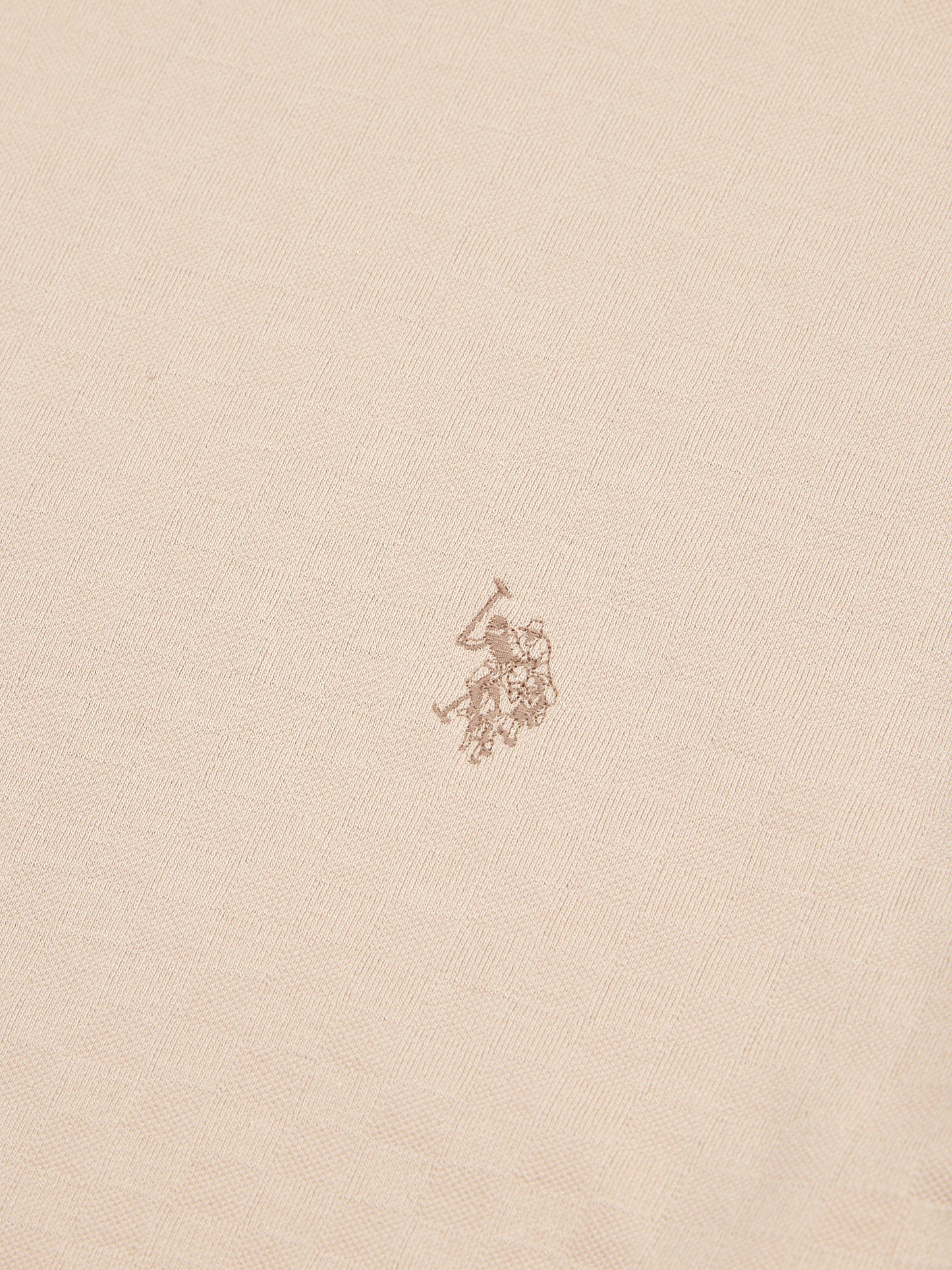 Mens Check Texture T-Shirt in Doeskin