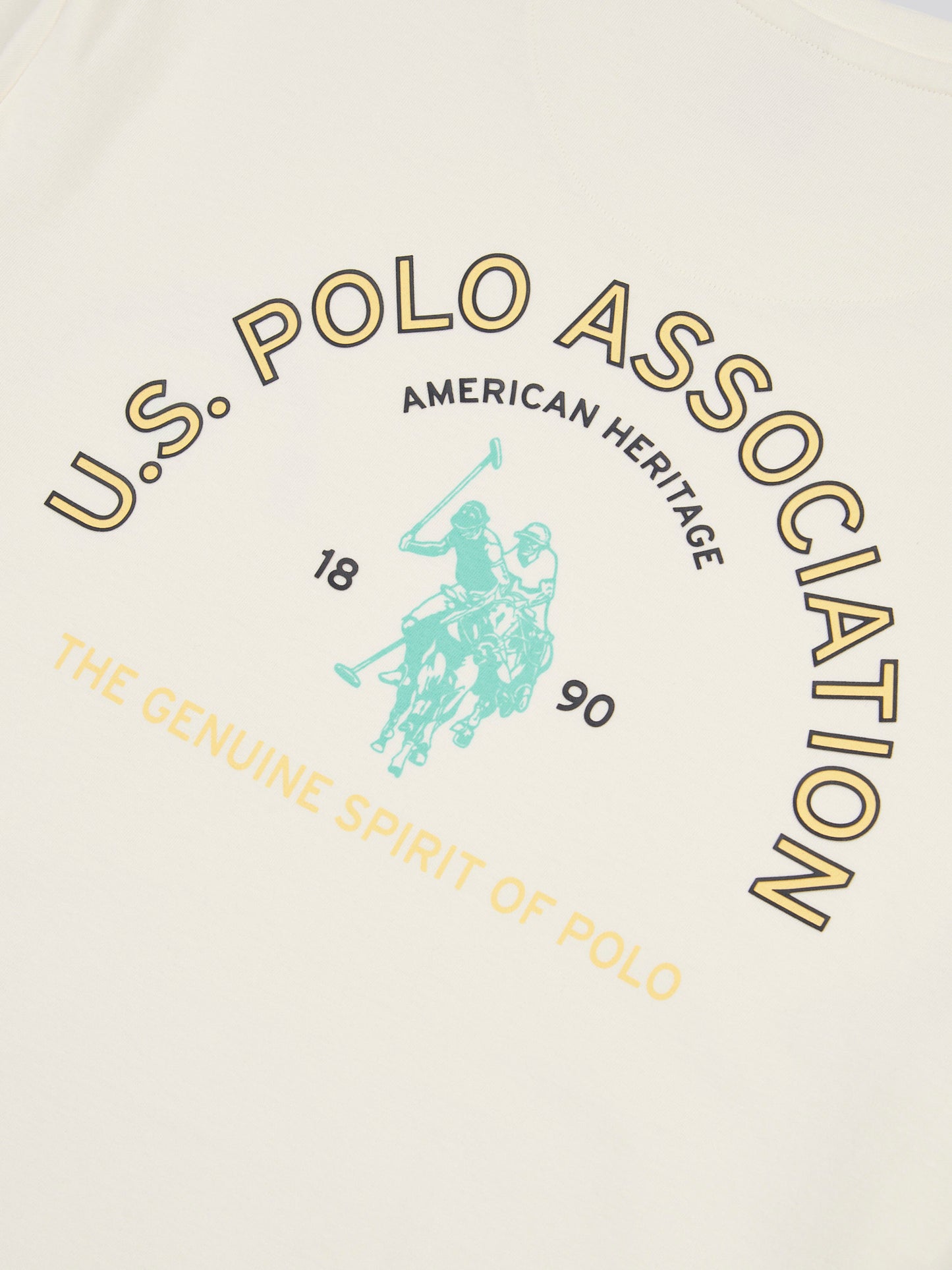 Mens Front/Back Print Graphic T-Shirt in Whisper White