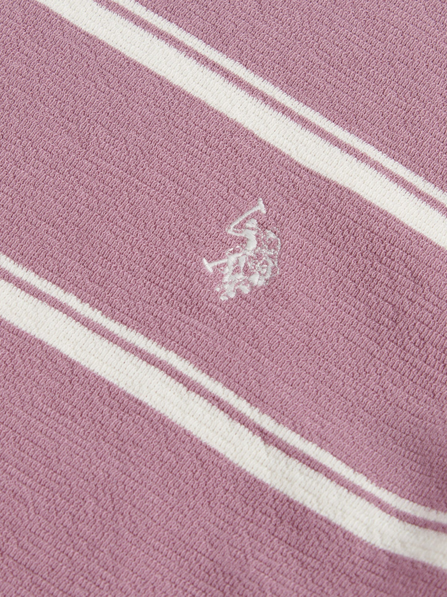 Mens Terry Stripe T-Shirt in Elderberry