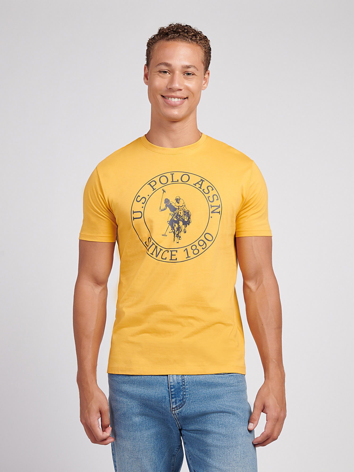 Mens Circle Print T-Shirt in Golden Apricot – U.S. Polo Assn. UK