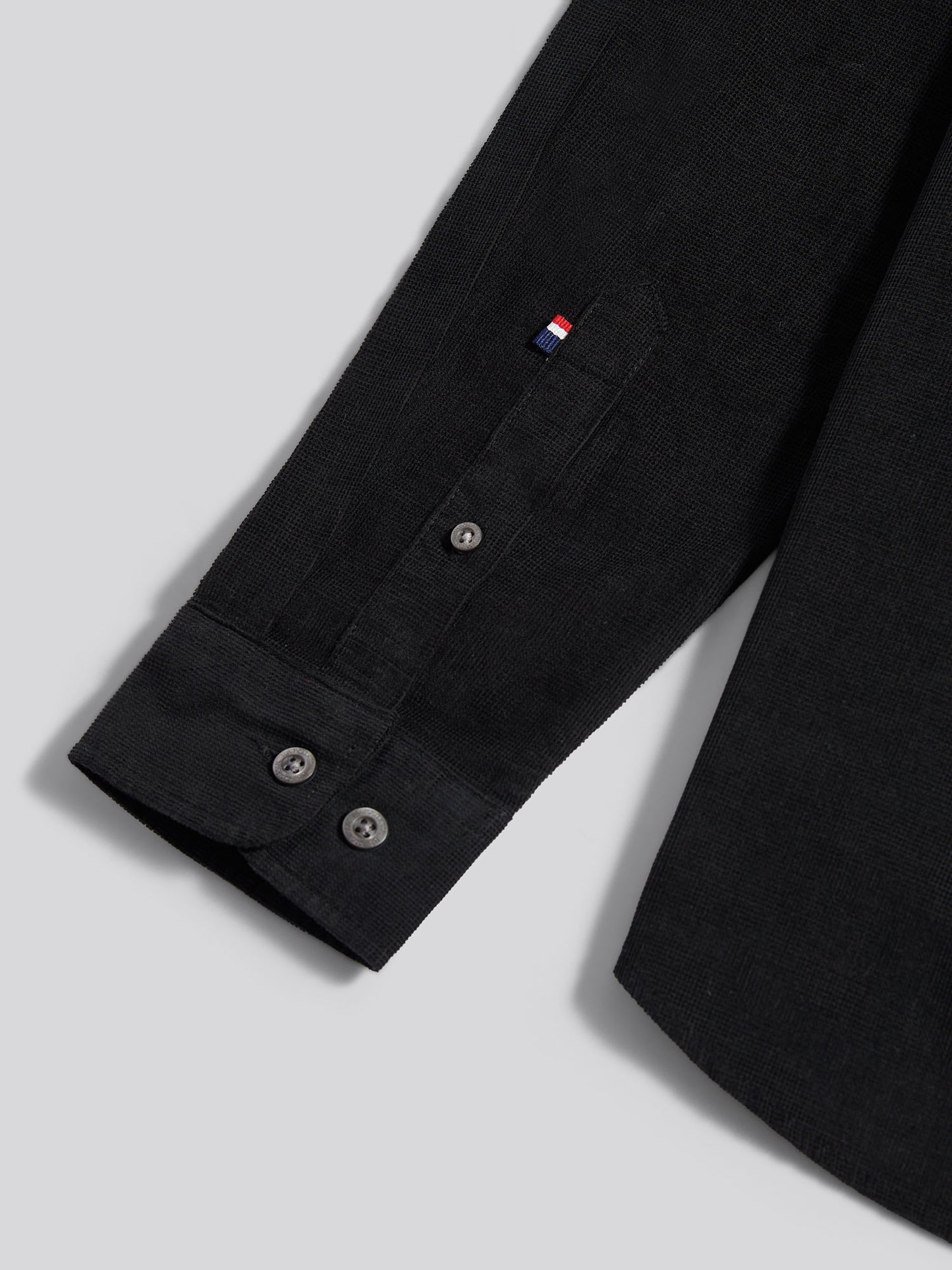 Mens Textured Corduroy Shirt in Black