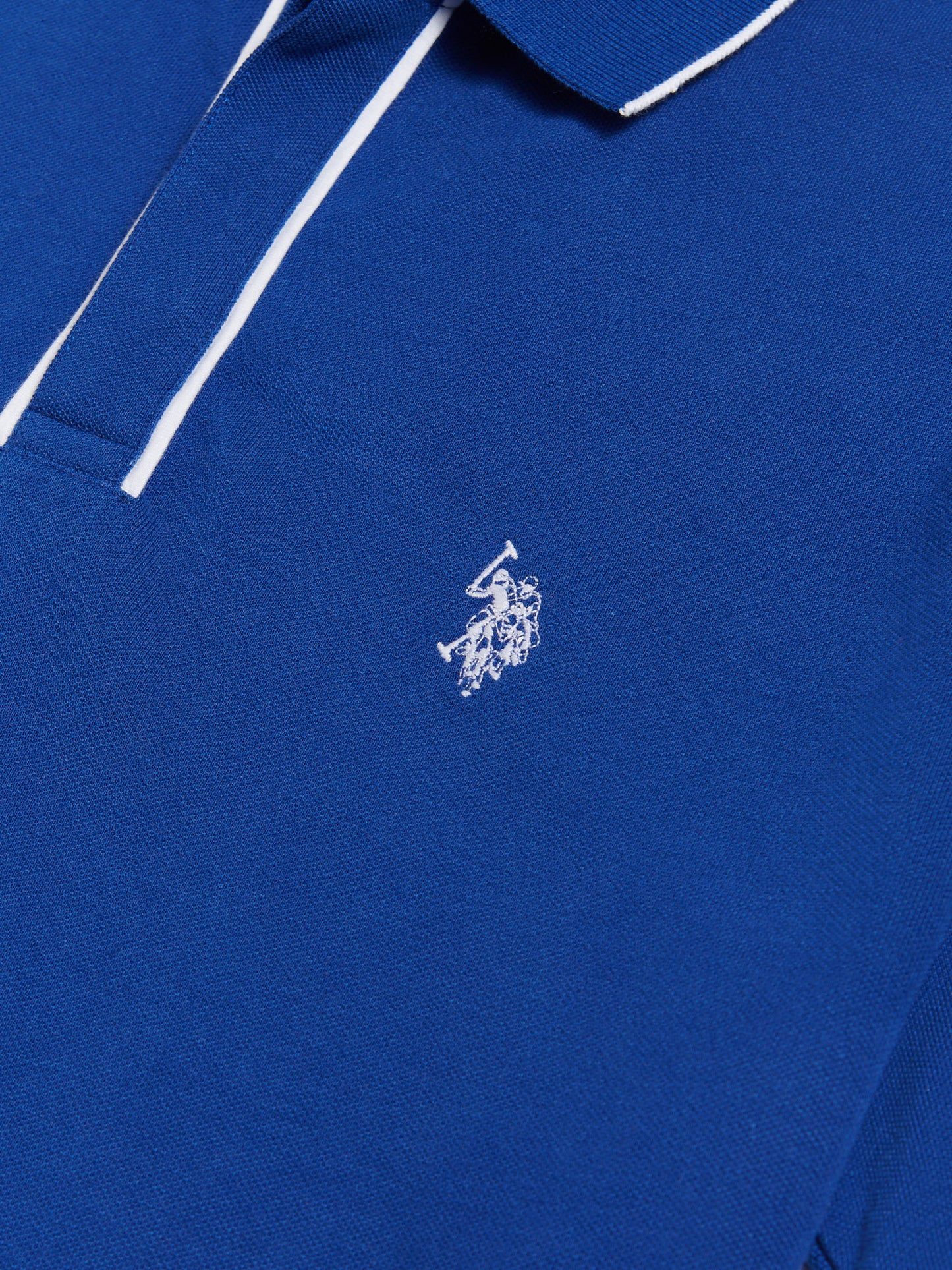 Mens Piped Polo Shirt in Sodalite Blue