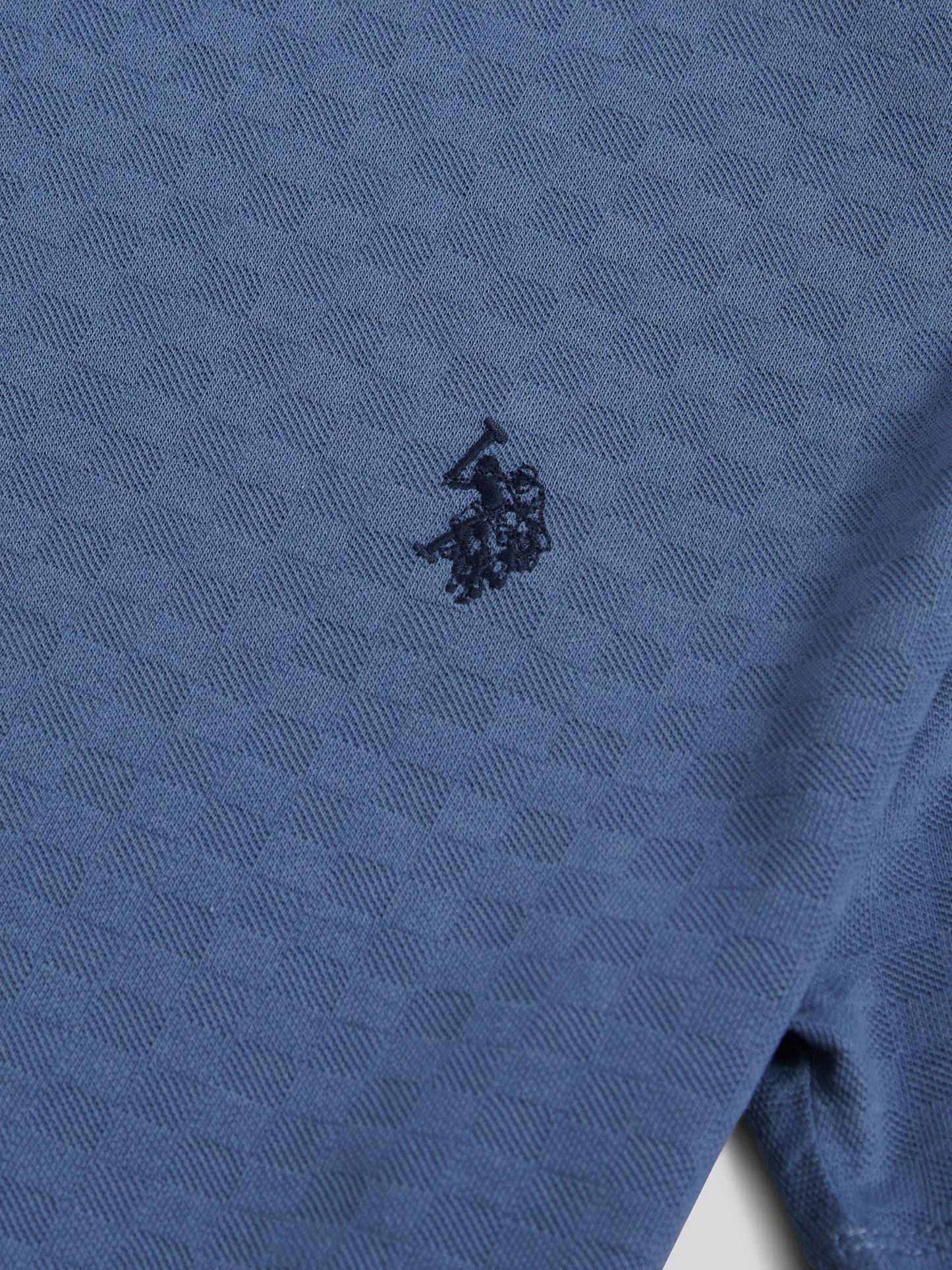 Mens Check Texture T-Shirt in Vintage Indigo