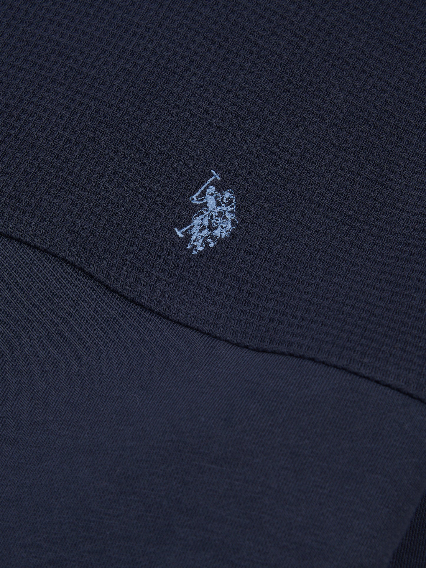 Mens Textured Cut & Sew Crew in Dark Sapphire Navy / Moonlight Blue DHM