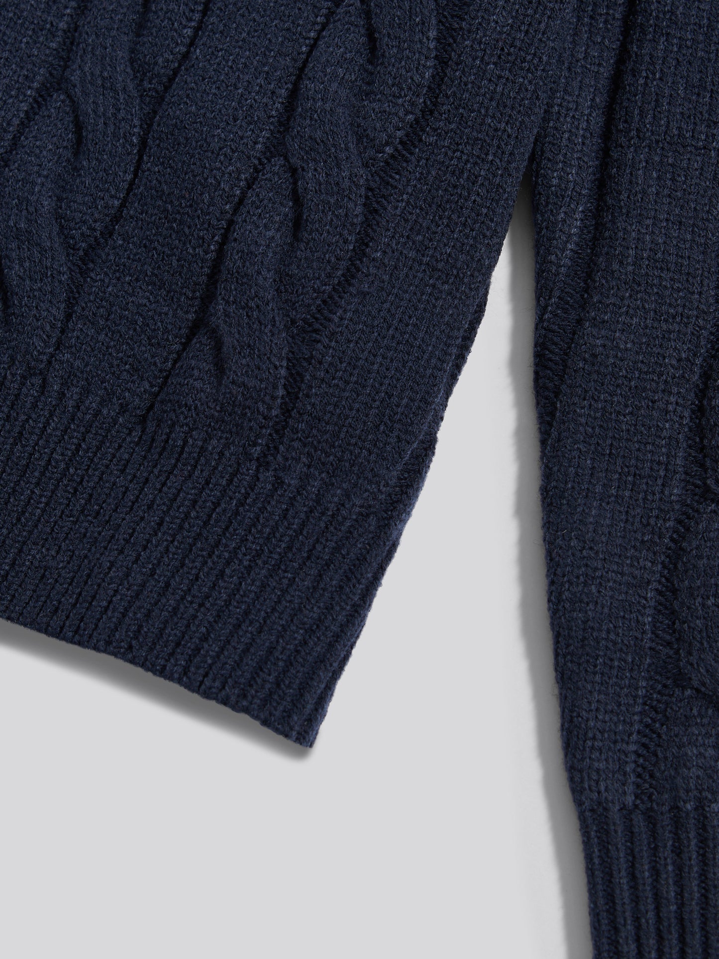 Mens Half Cardigan Stitch Knit Cardigan in Dark Sapphire Navy