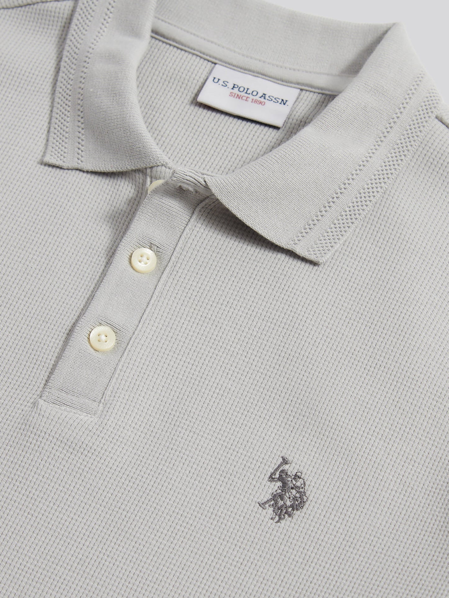 Mens Waffle Texture Polo Shirt in High Rise
