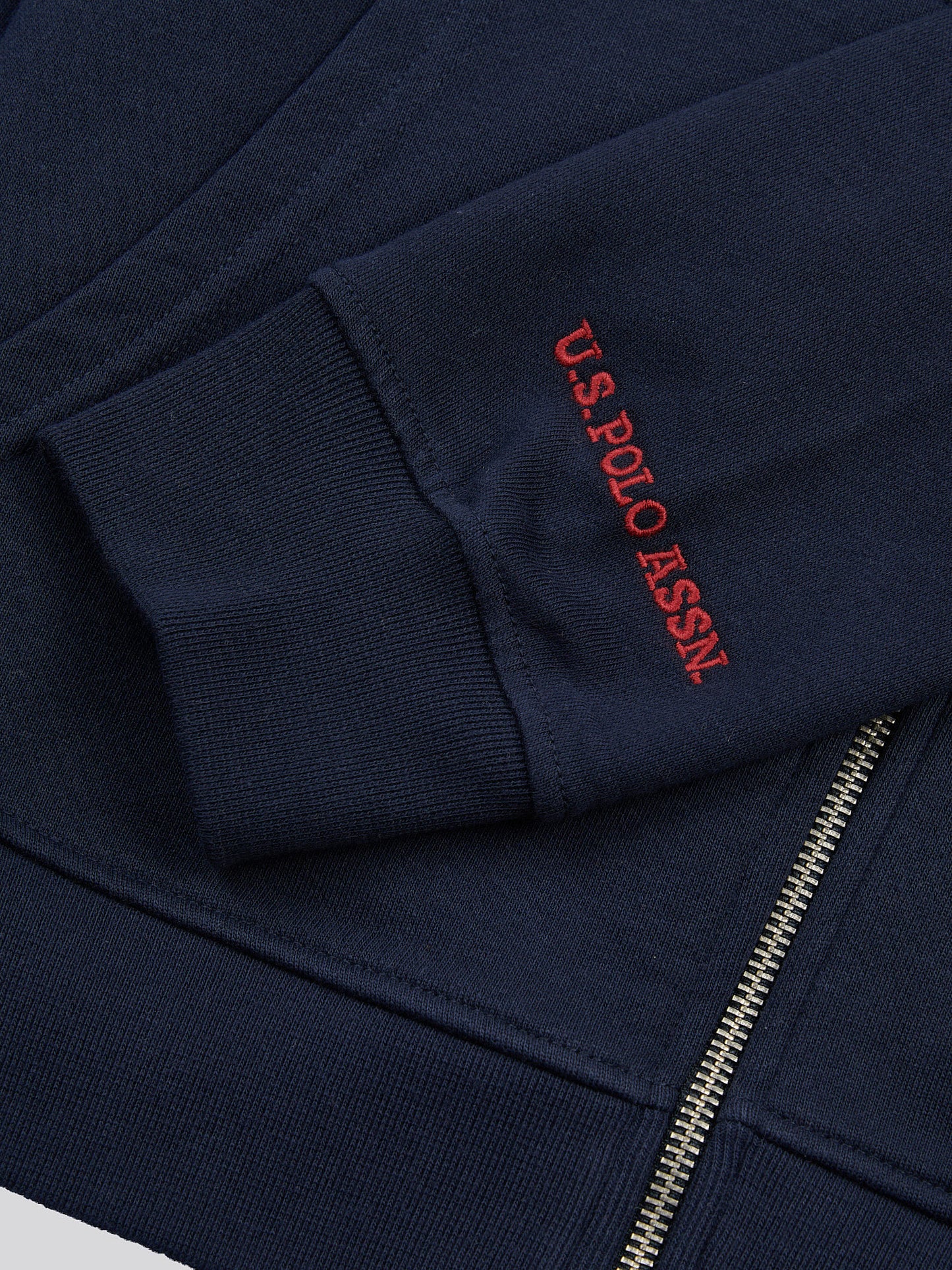 Mens USPA Chuck Loopback Zip Hoodie in Dark Sapphire Navy