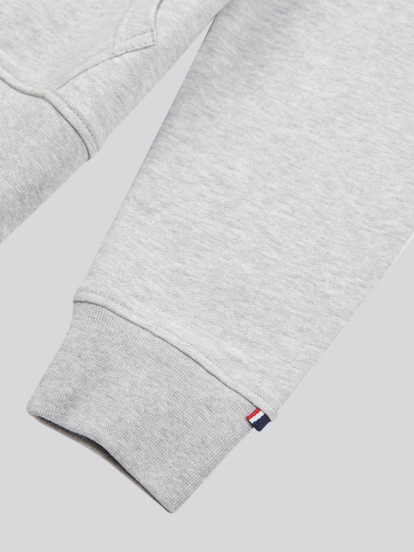 Mens Double Horsemen Loopback Hoodie in Mid Grey Marl