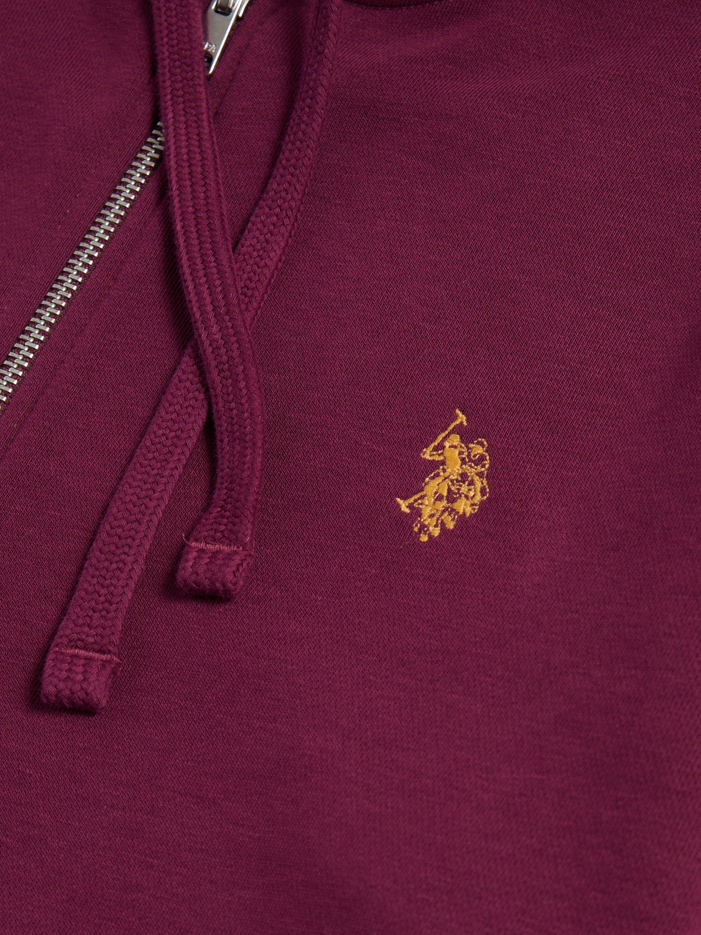 Mens Double Horsemen Loopback Zip Hoodie in Grape Wine