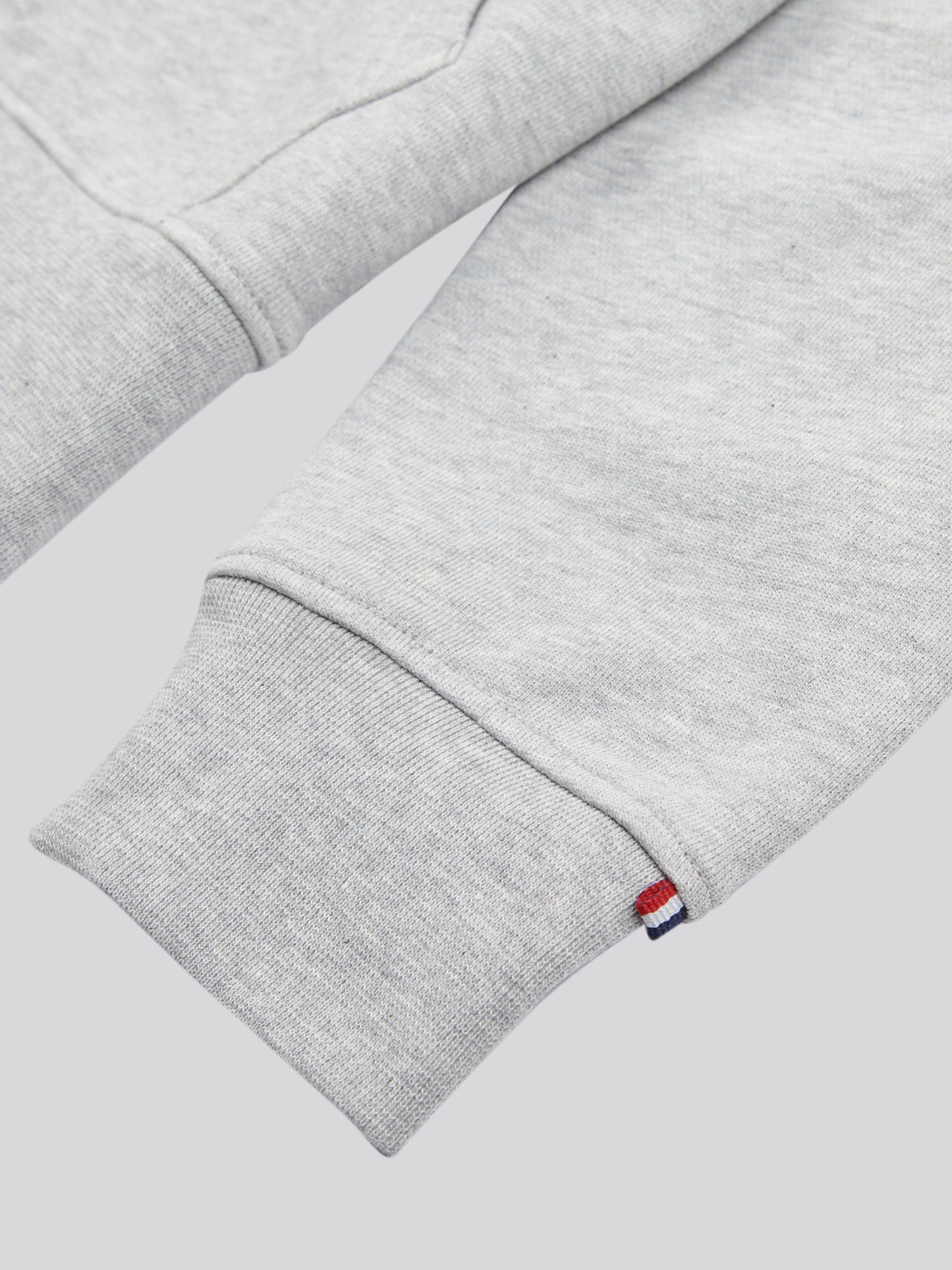 Mens Double Horsemen Loopback Zip Hoodie in Mid Grey Marl