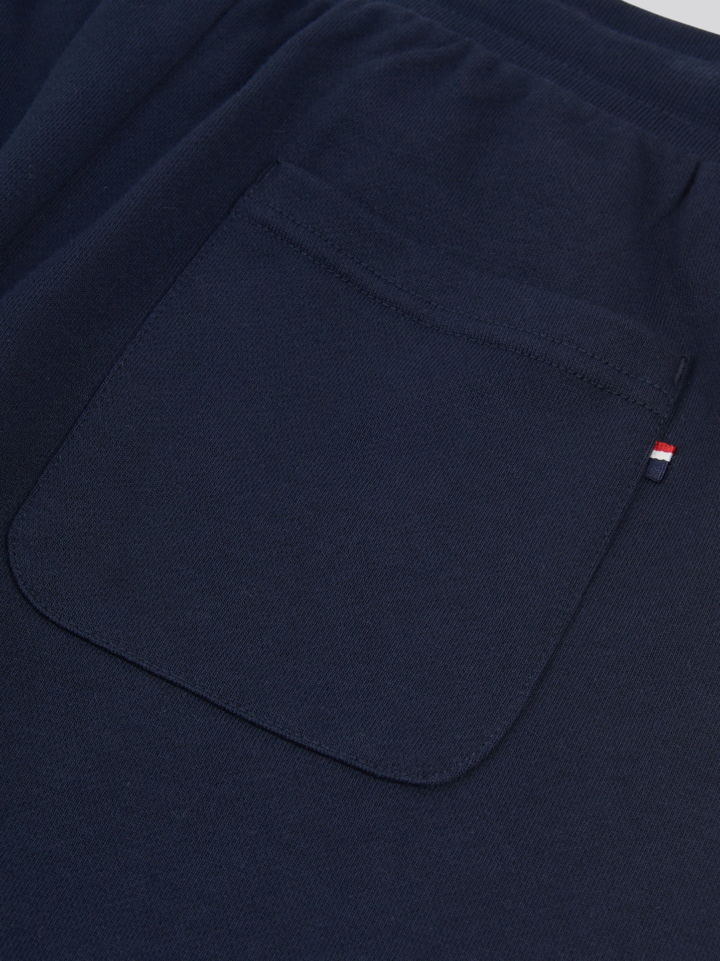 Mens Elasticated Cuff Loopback Jogger in Dark Sapphire Navy / Haute Red DHM