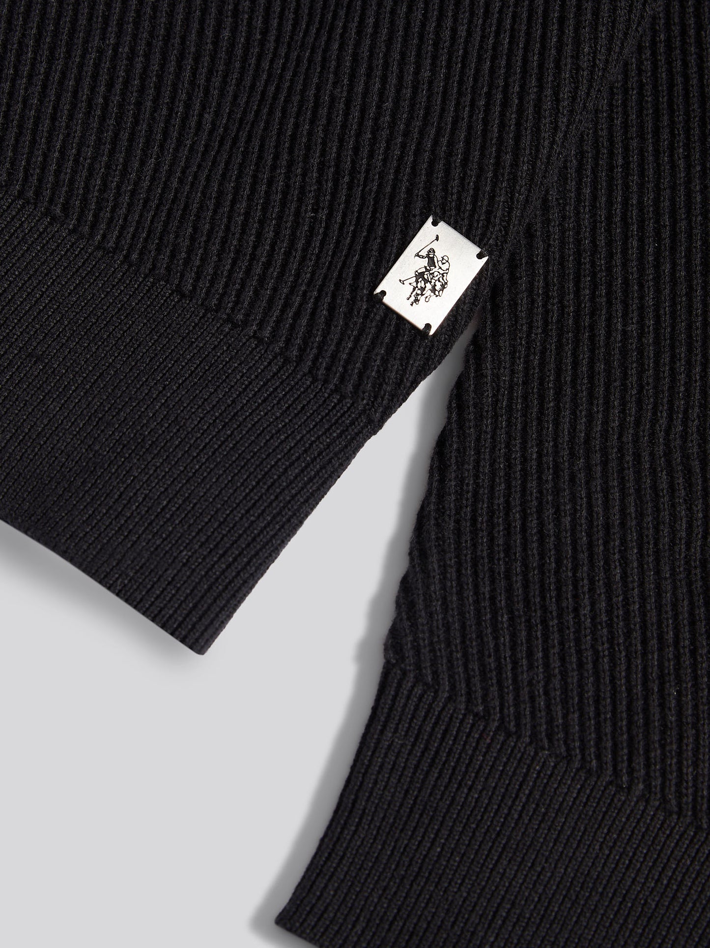 Mens Twill Texture Knit Funnel in Black