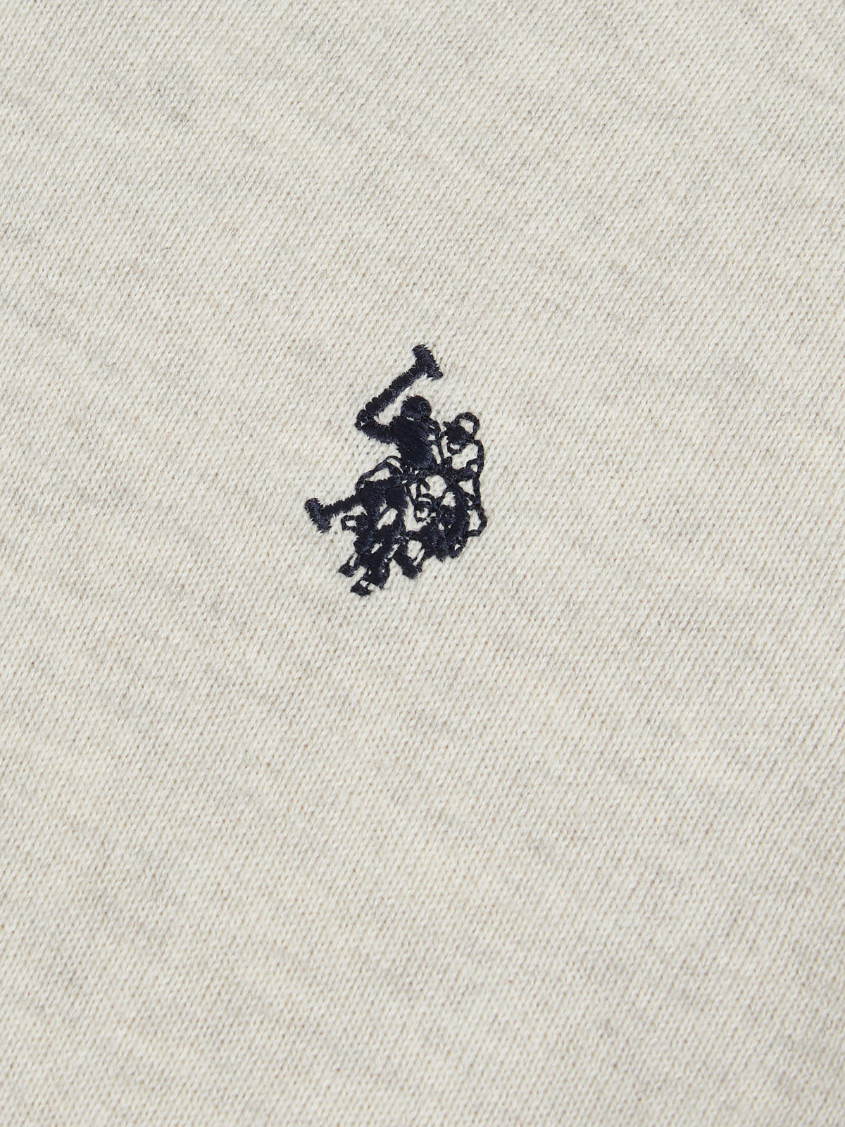 Mens Combed Cotton Double Horsemen Revere Polo Shirt Birch Marl