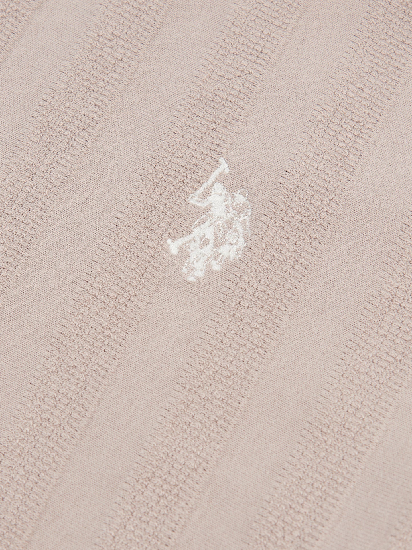 Mens Vertical Stripe Texture Polo Shirt in Atmosphere