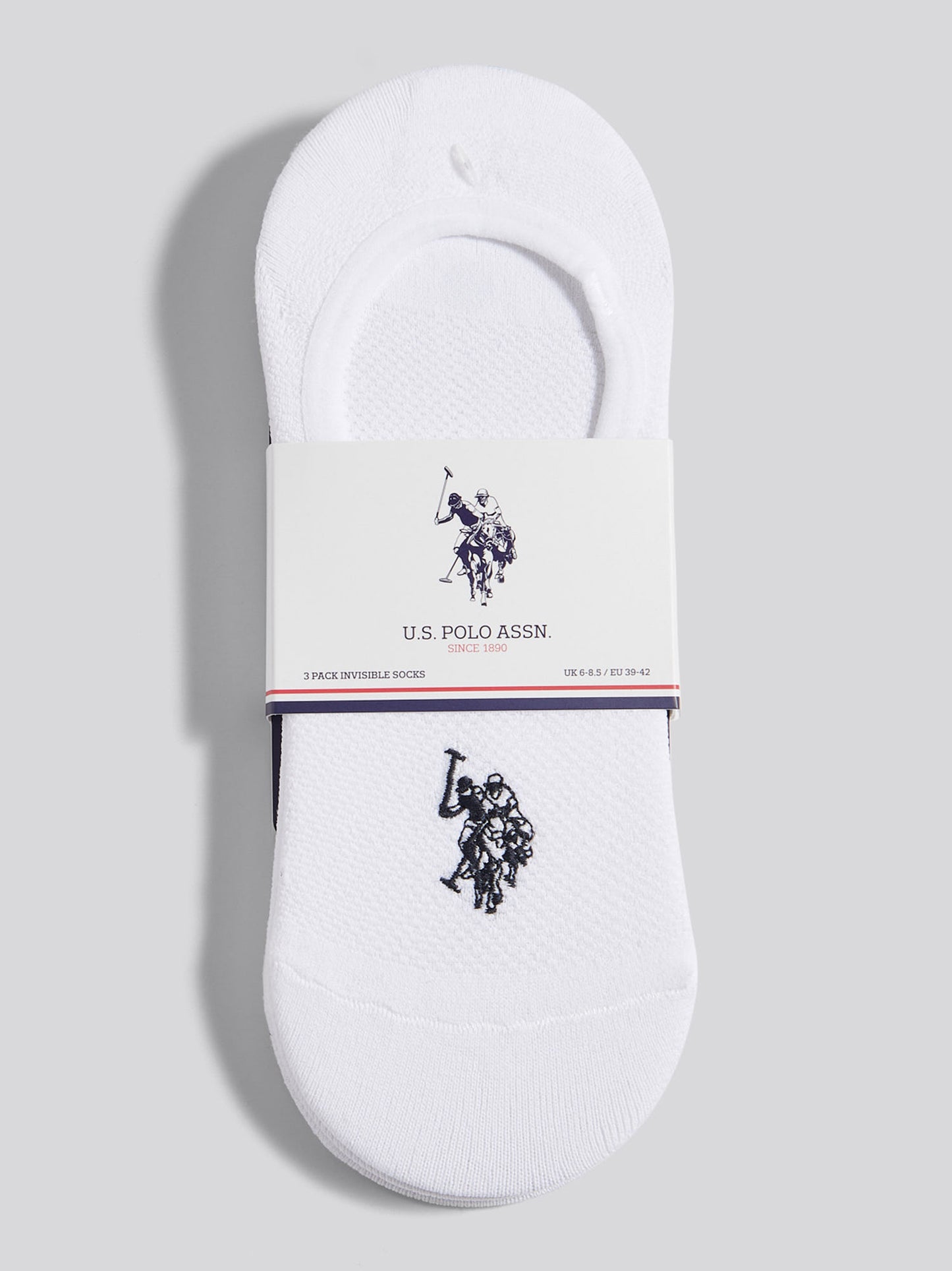 Mens 3 Pack Invisible Trainer Socks Bright White