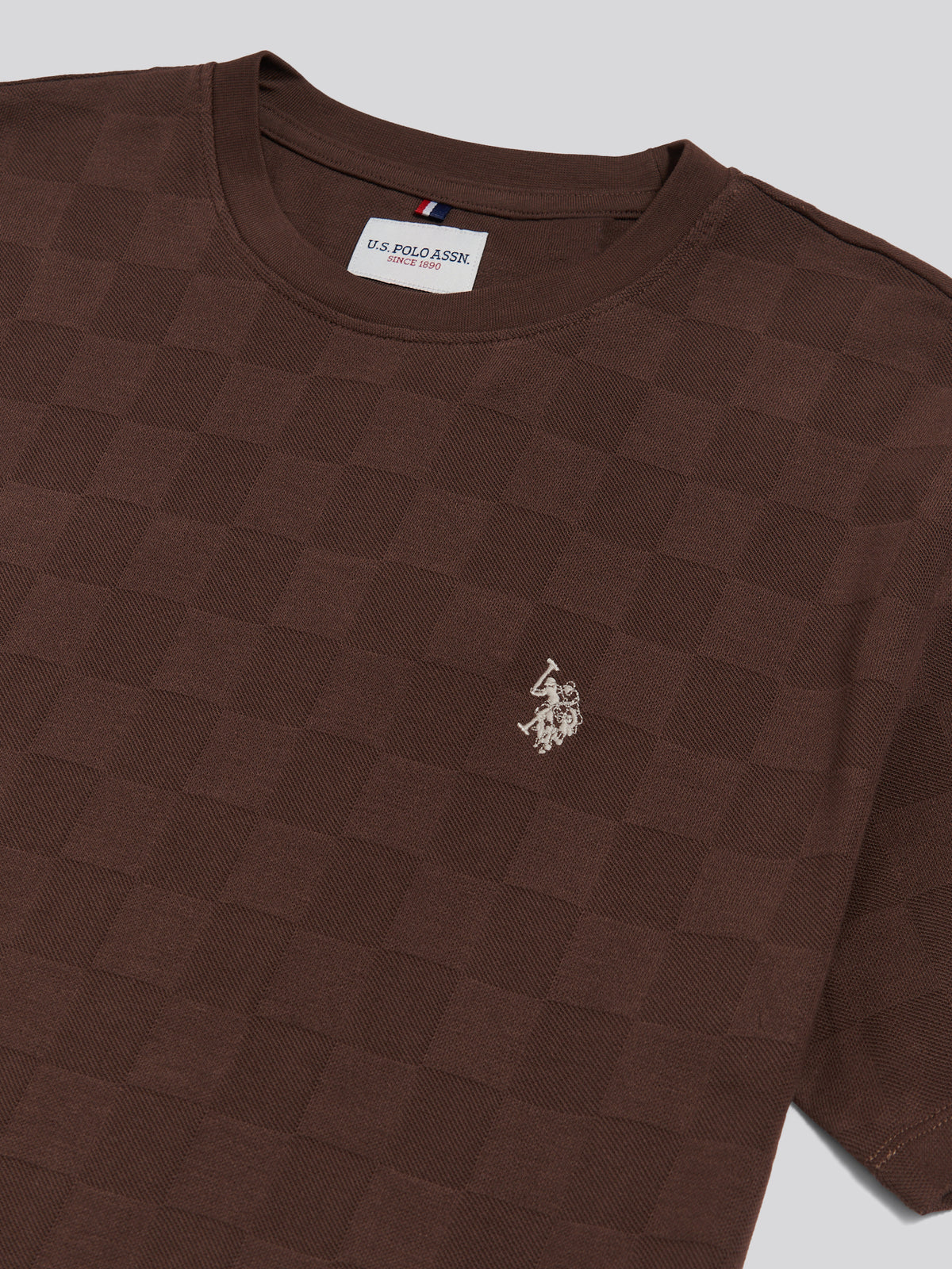 Mens Enlarged Square Texture T-Shirt Bracken