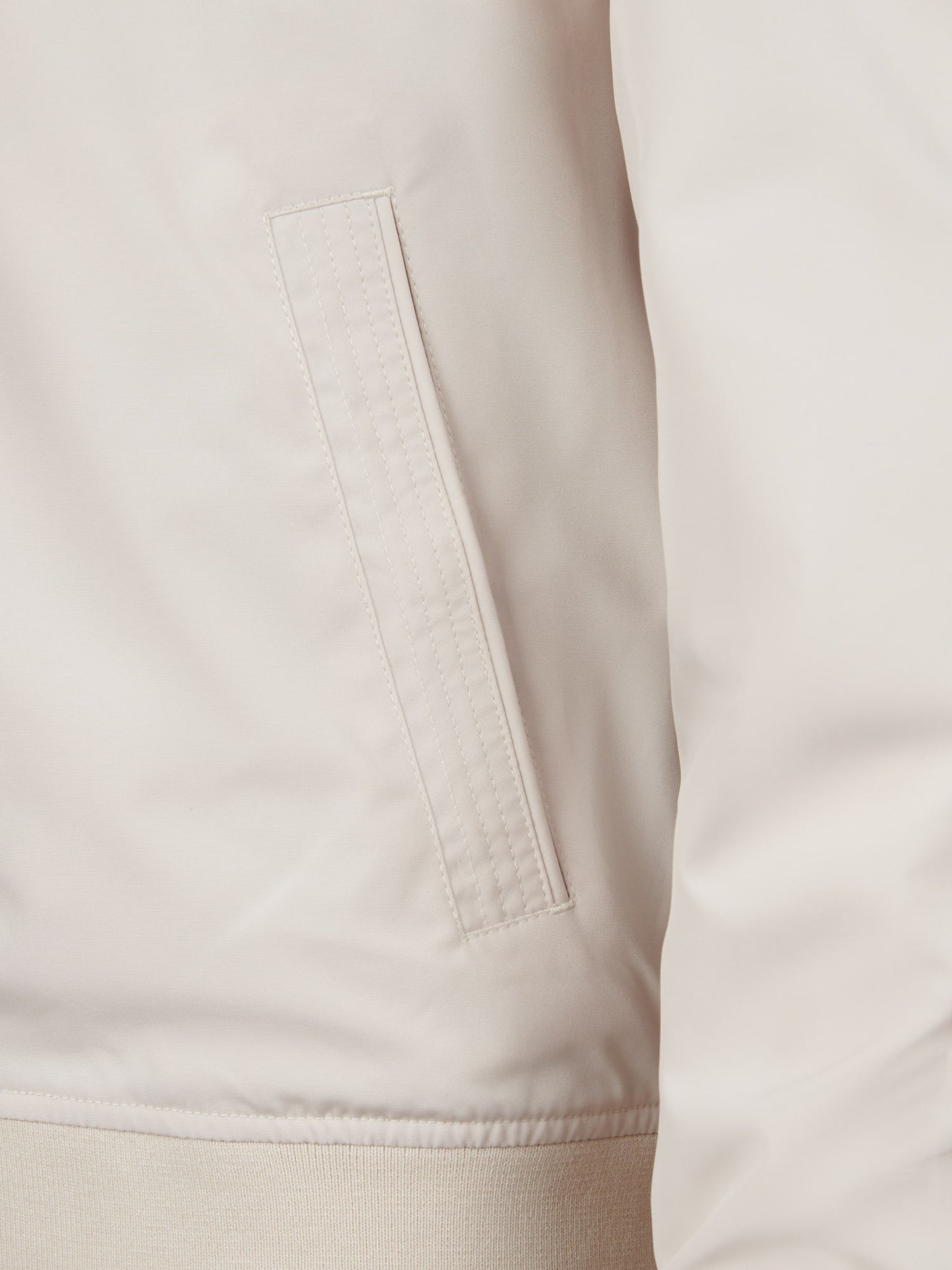 Mens Jersey Lined Smart Bomber Jacket Beige