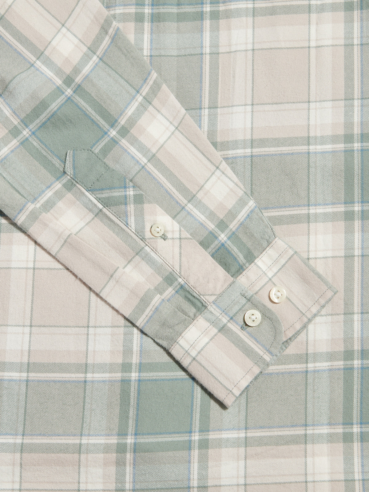Mens Check Twill Button-Down Shirt Lily Pad