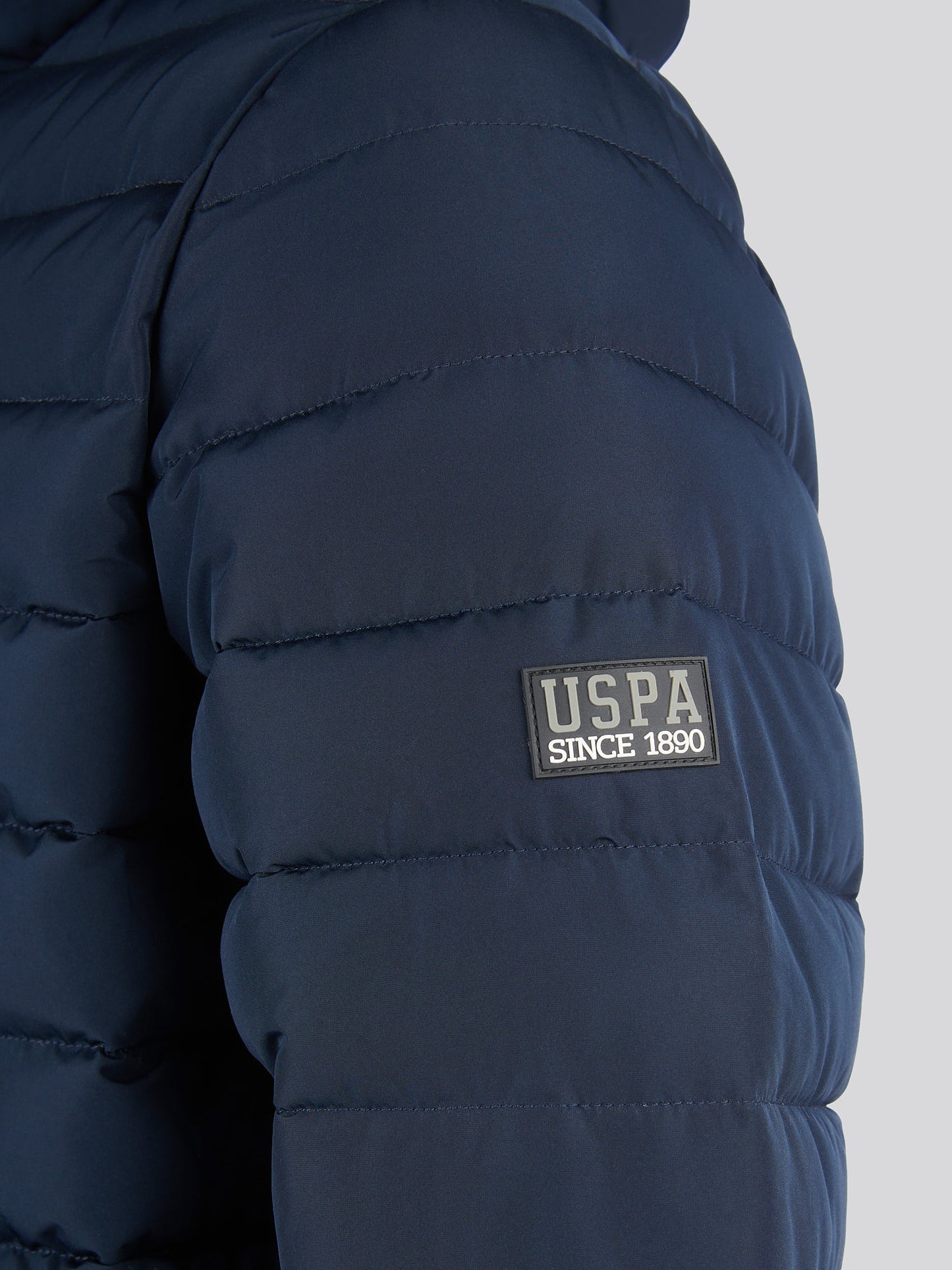 Mens Lightweight Quilt Hooded Puffer in Dark Sapphire Navy