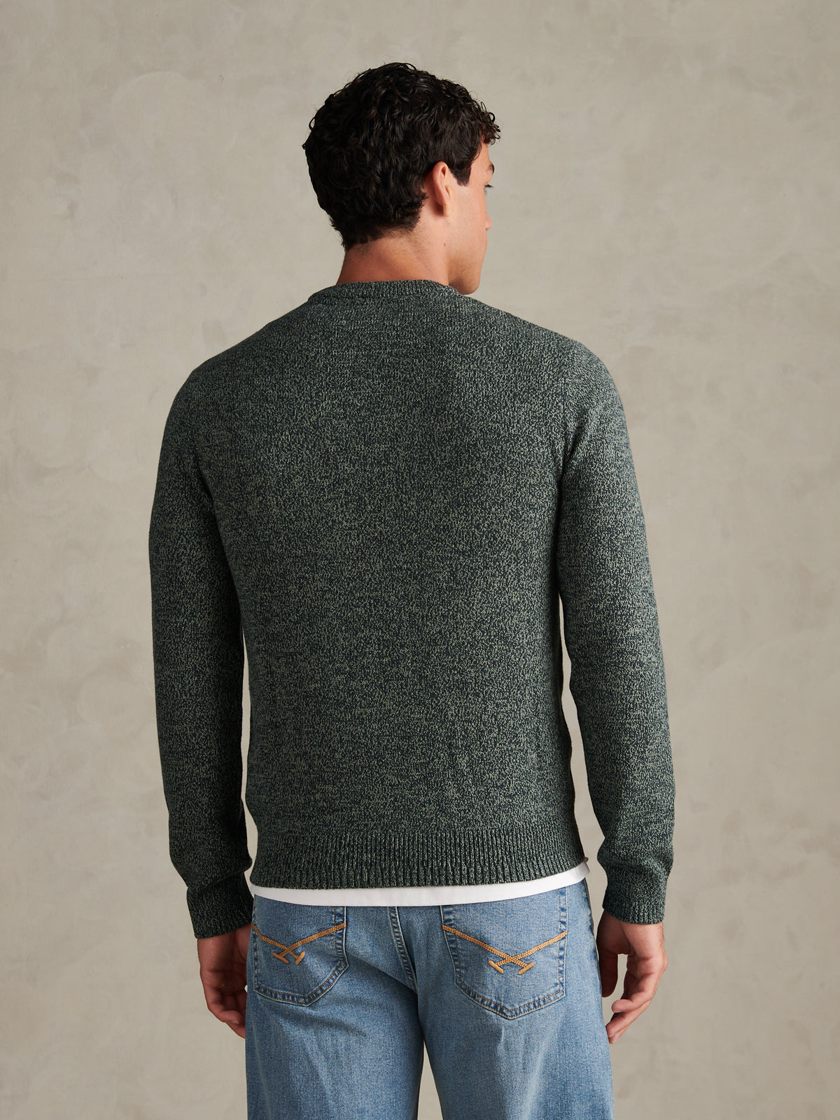 Mens Twisted Yarn Crew Neck Knit Green Gables