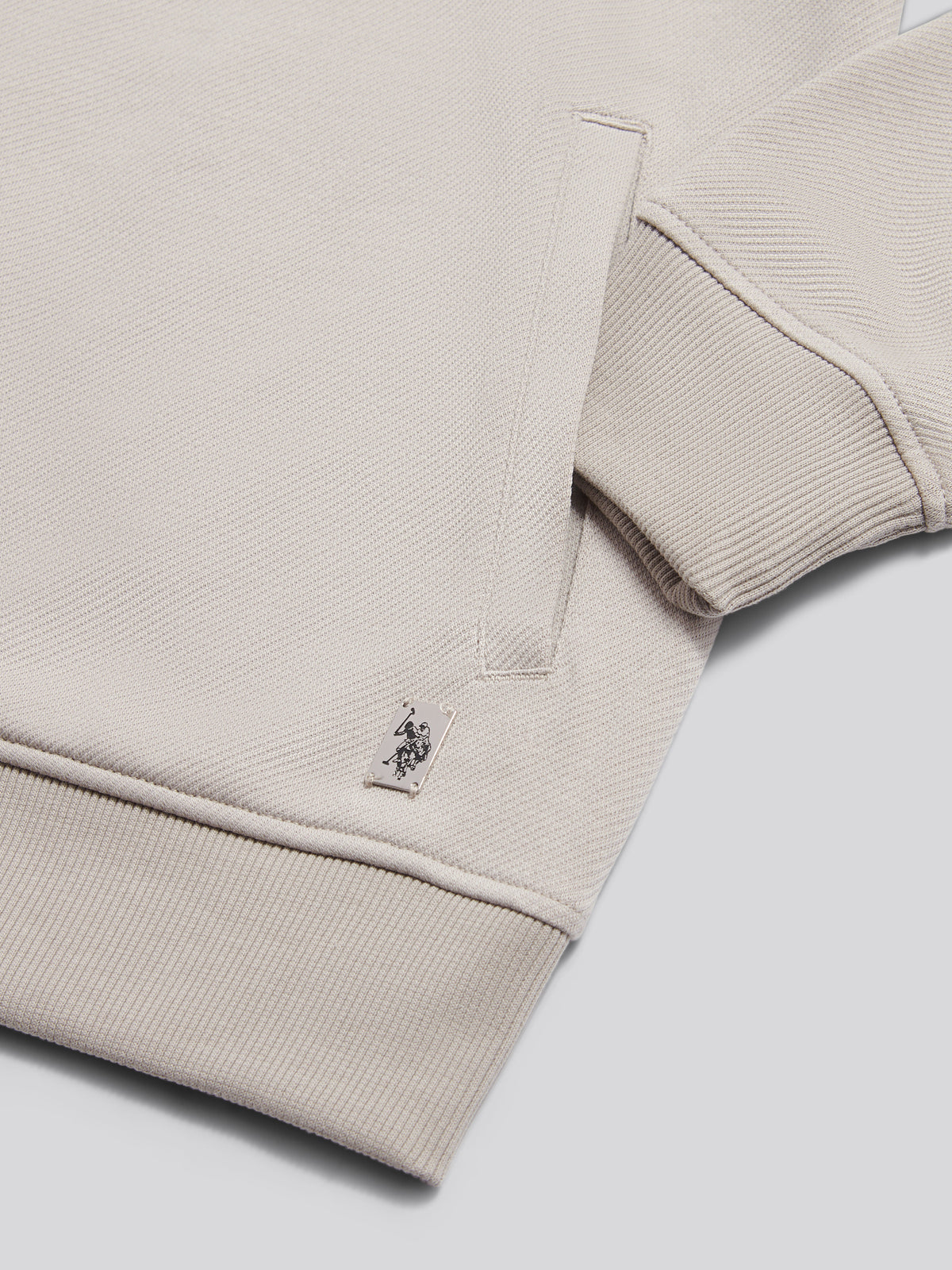 Mens Twill Jersey Funnel Neck Zip Sweat Nacreous Clouds