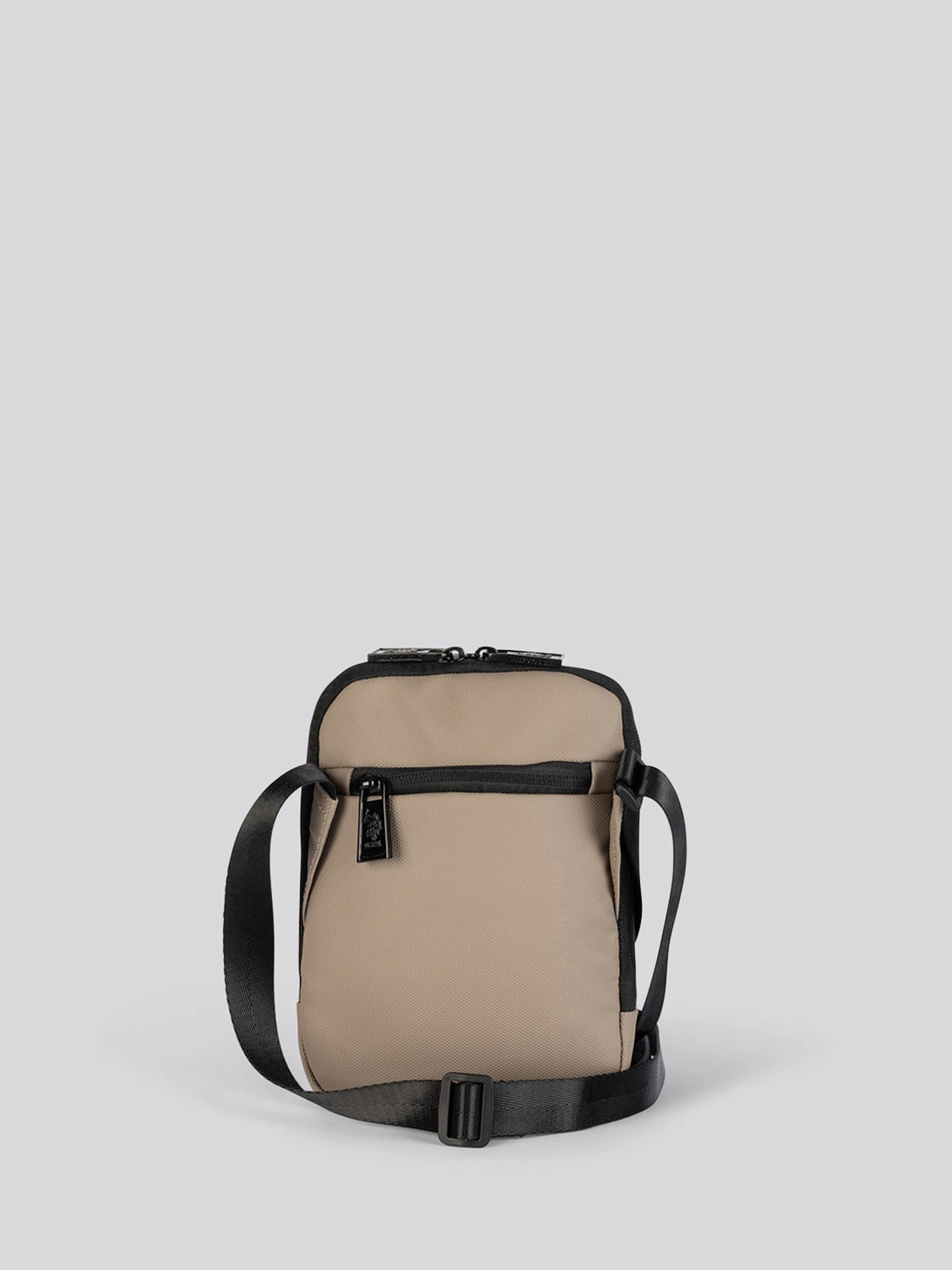 Mens Small Arrowhead Crossbody Bag in Deep Taupe