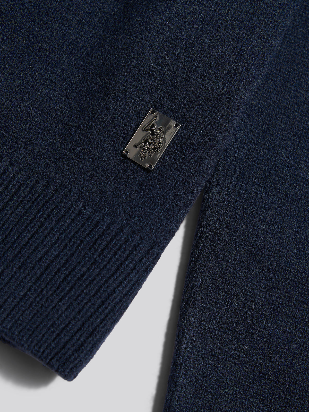 Mens Fair Isle Quarter Zip Jumper Dark Sapphire Navy