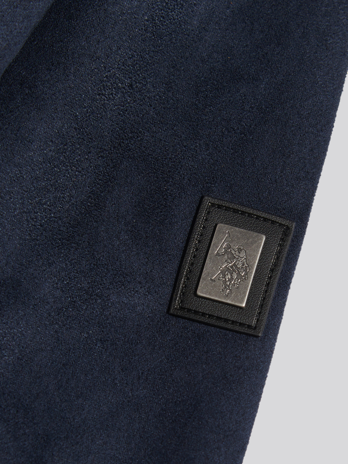 Mens Premium Faux Suede Bomber Jacket Dark Sapphire Navy
