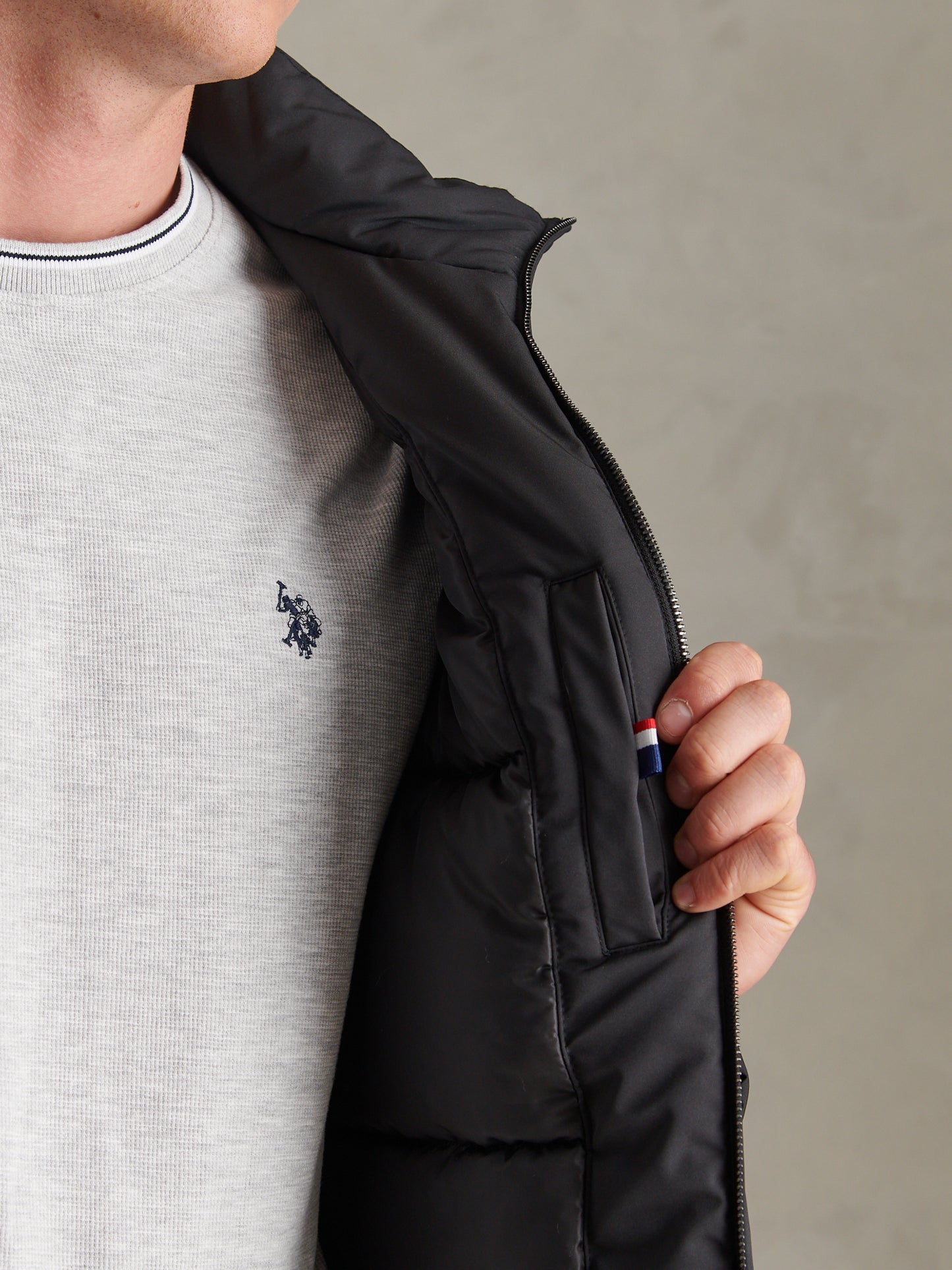 Mens Smart Short Padded Jacket Black
