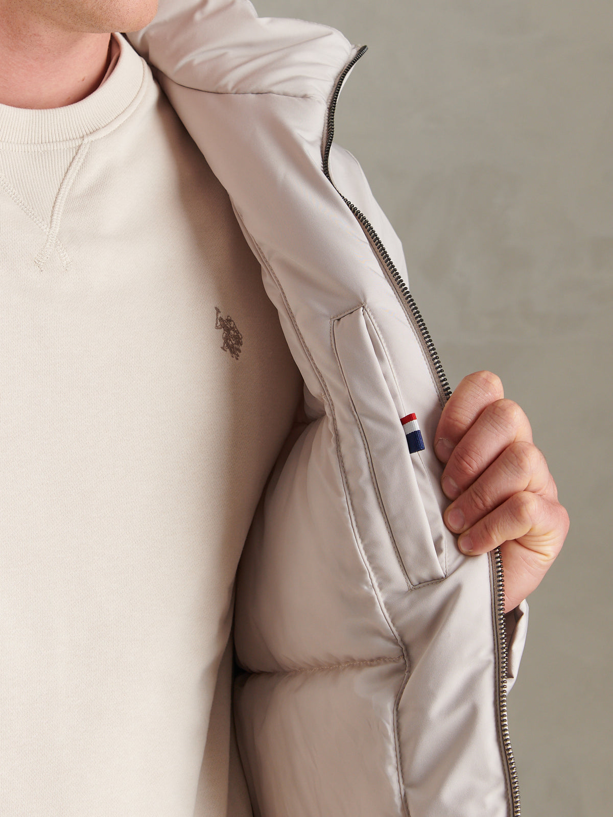 Mens Smart Longline Padded Parka Nacreous Clouds