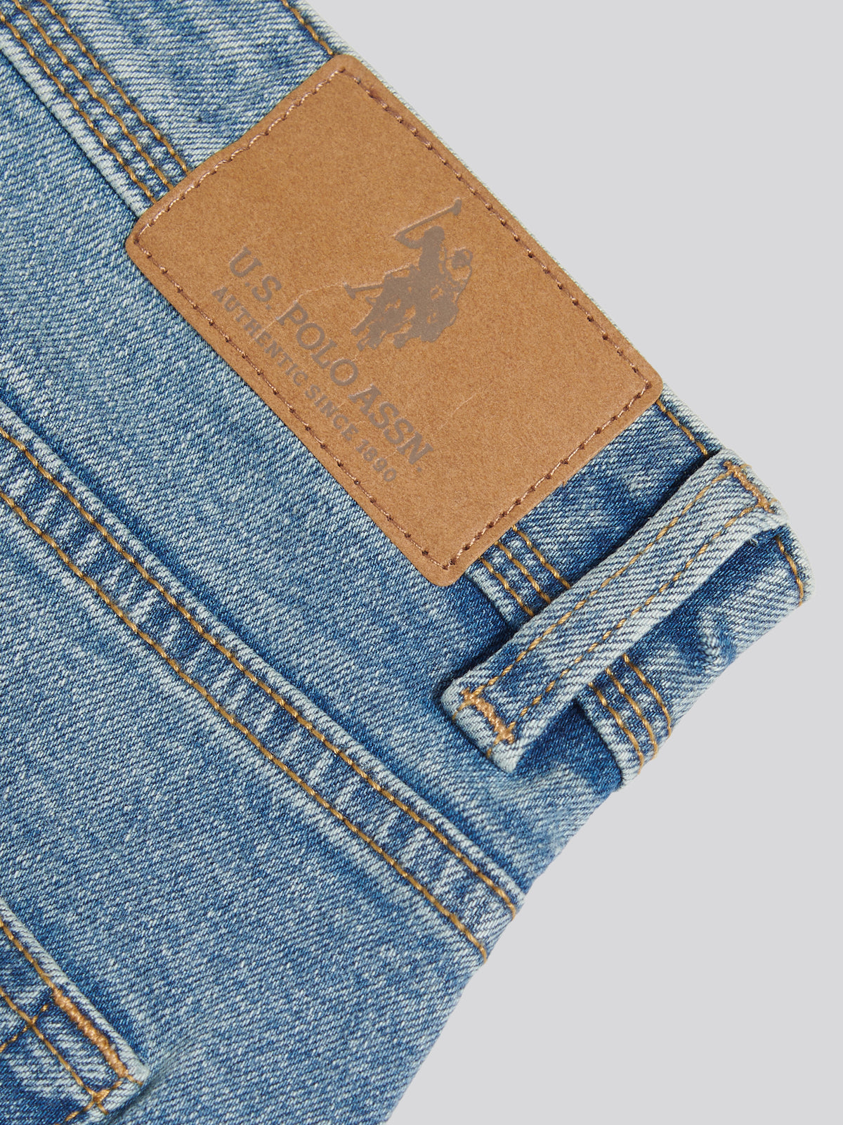Mens Comfort Stretch Tapered Fit Jeans Worn Wash
